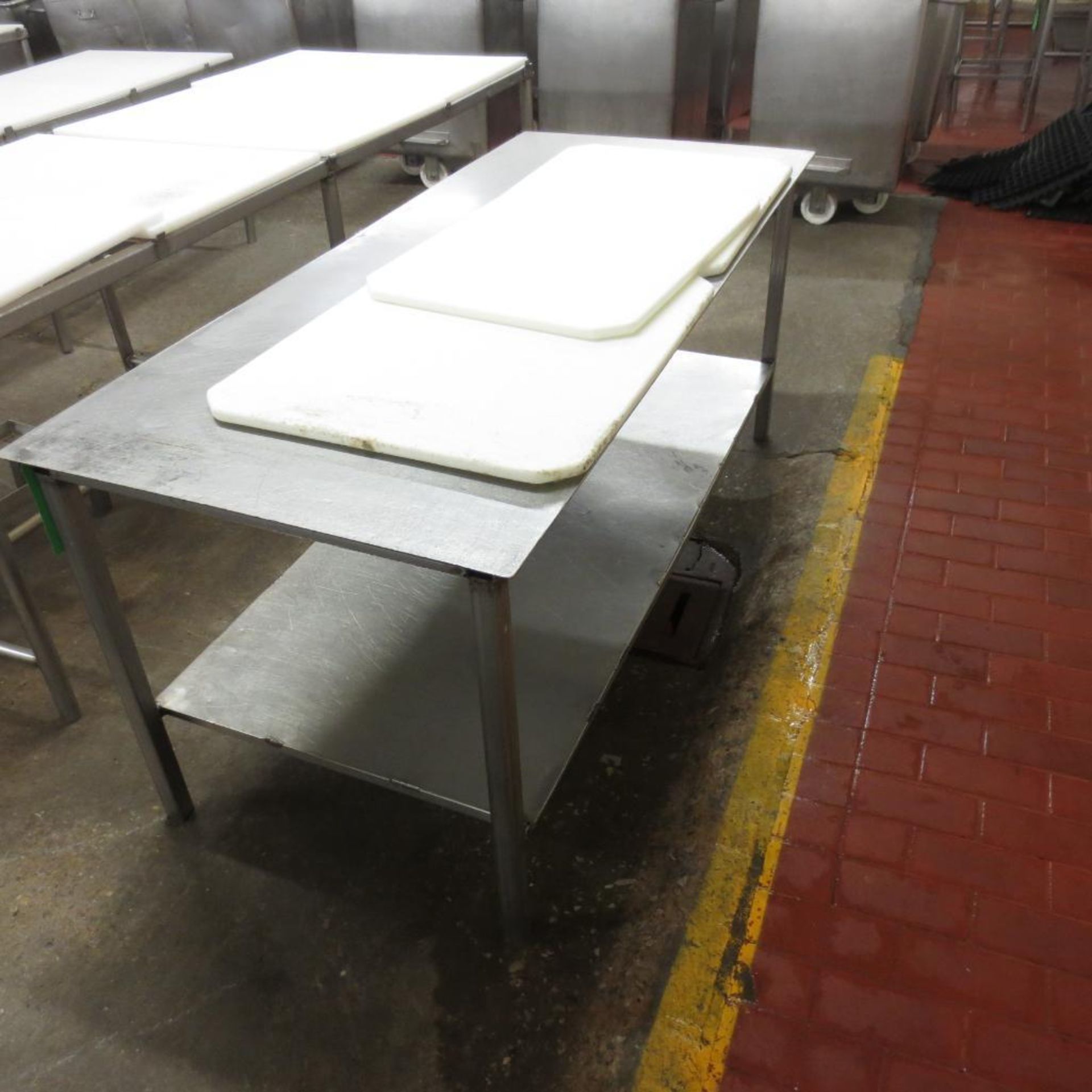 74" X 34 1/2" Stainless Table with (3) Cutting Board Tops - Image 2 of 2