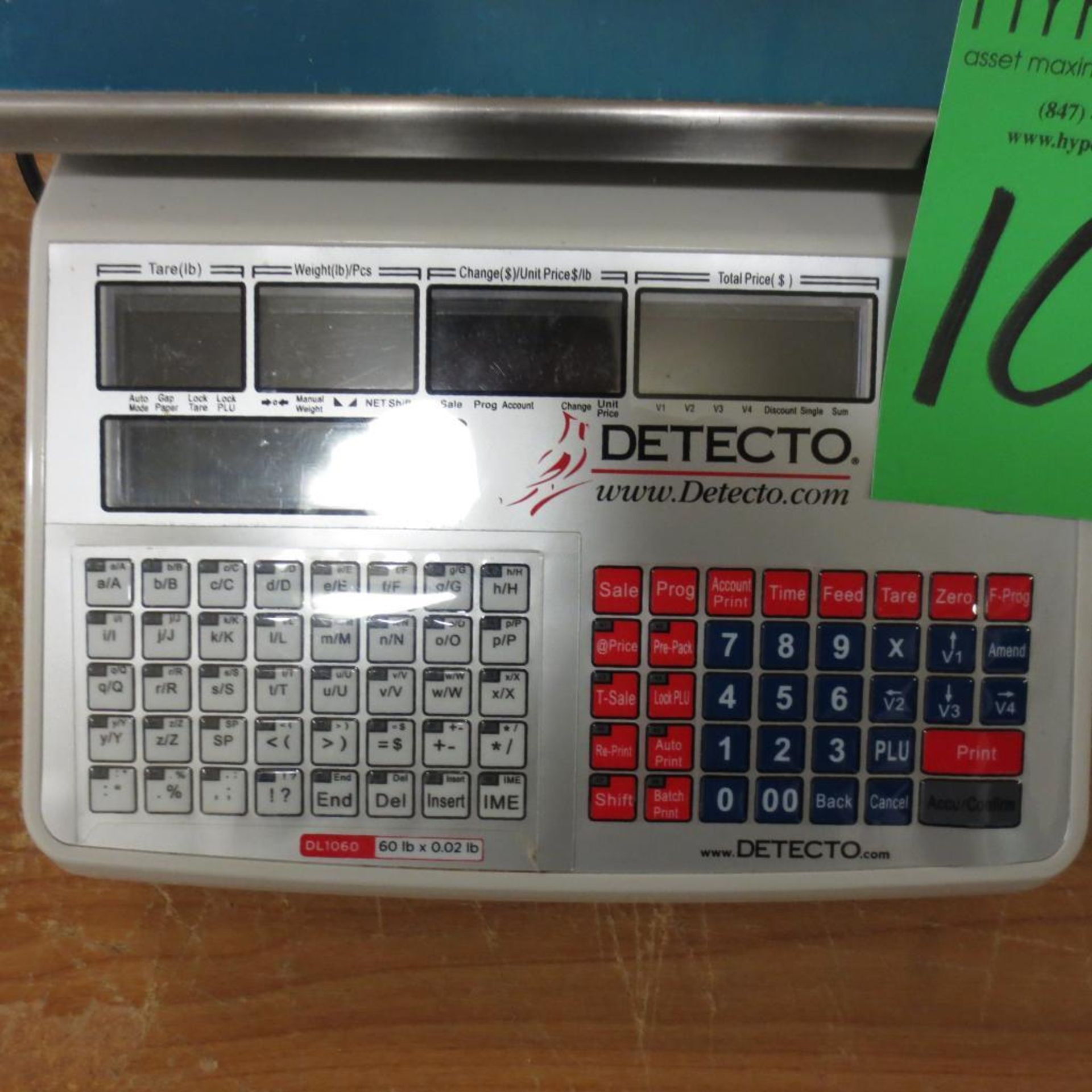 Detcto DL1660 Scale, 60 Lb. X 0.02 LB with printer and Front and Back Read Out - Image 2 of 3