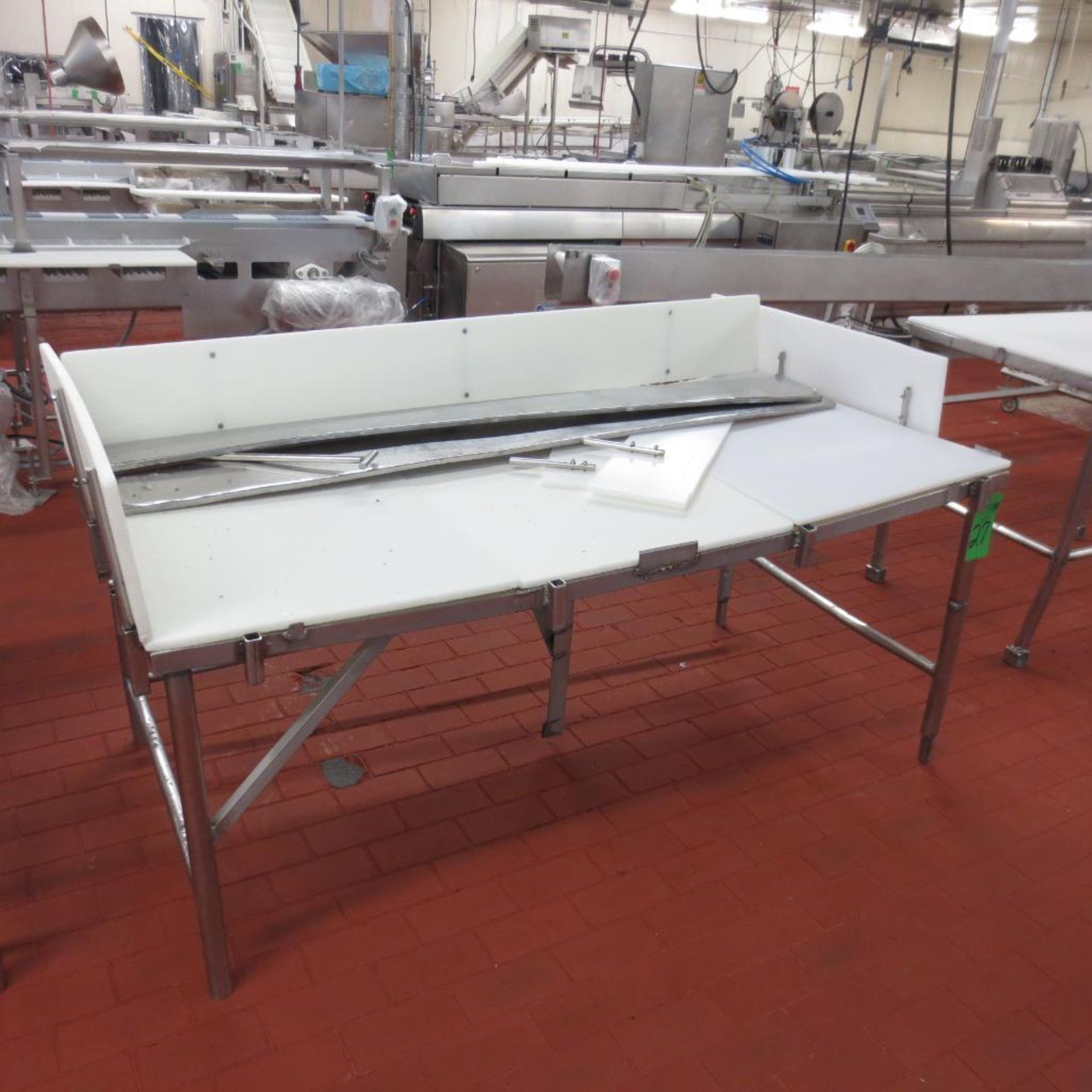 72" X 35 1/2" Stainless Table Frame with (3) 35 1/2" X 24" Cutting Board Table Tops - Image 2 of 2