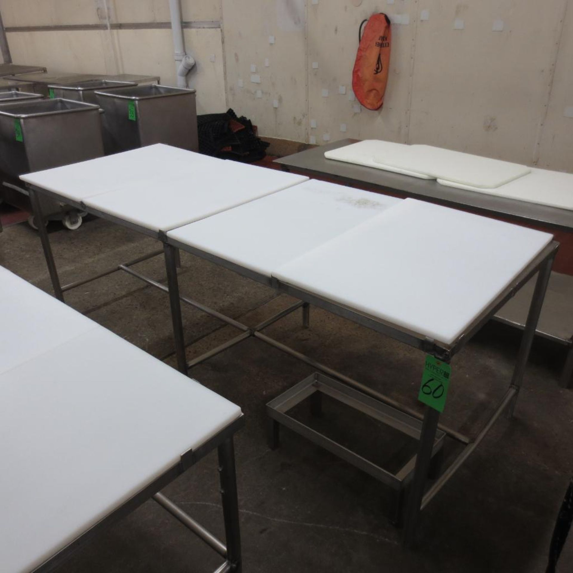 96" X 36" Stainless Table Frame with (4) 36" X 24" Cutting Board Table Tops