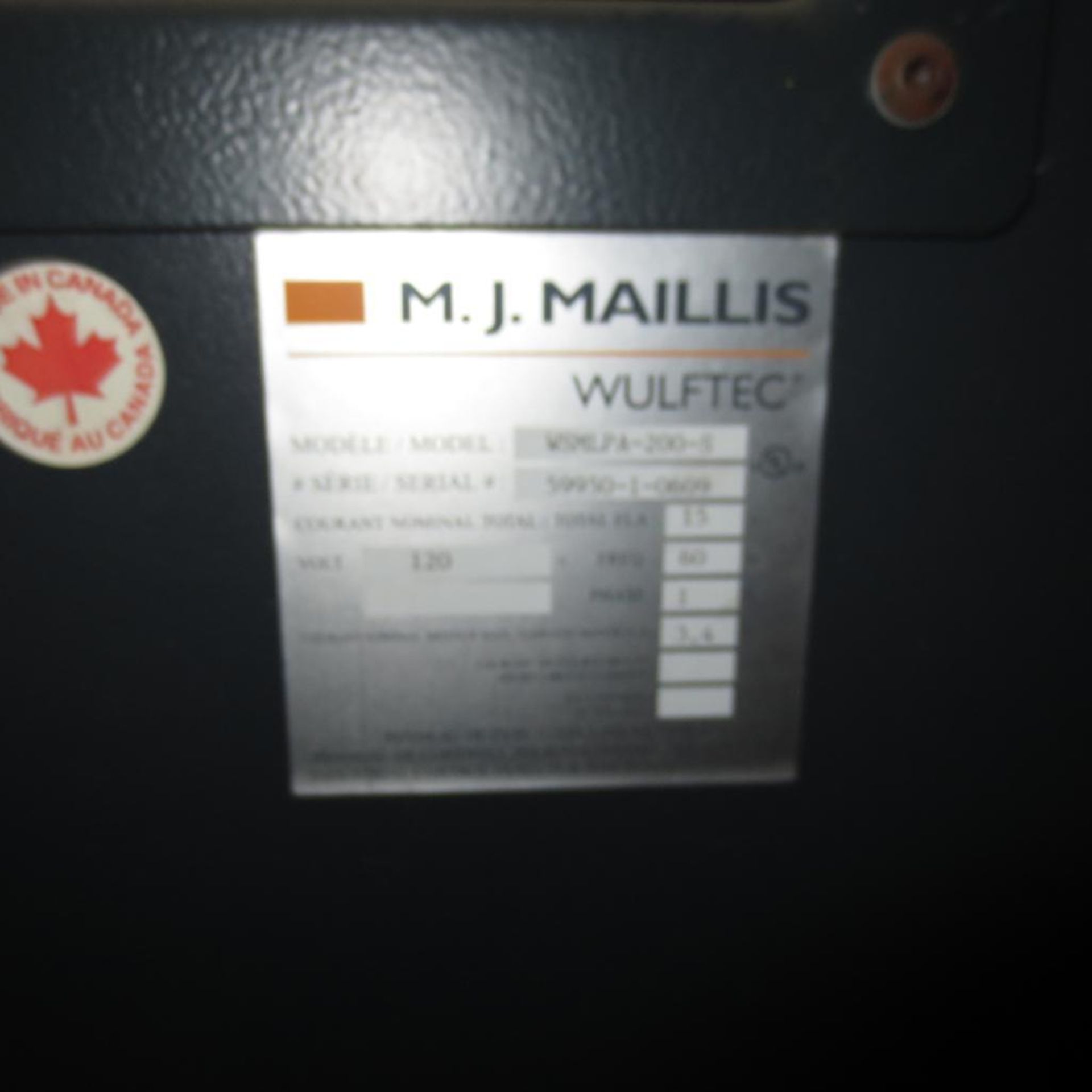 MJ Maillis Wulftec Pallet Wrapper, Model WSMLPA-200-S, 120V, 1 PH, 65" Round Base, S/N 59950-1-0609 - Image 5 of 7