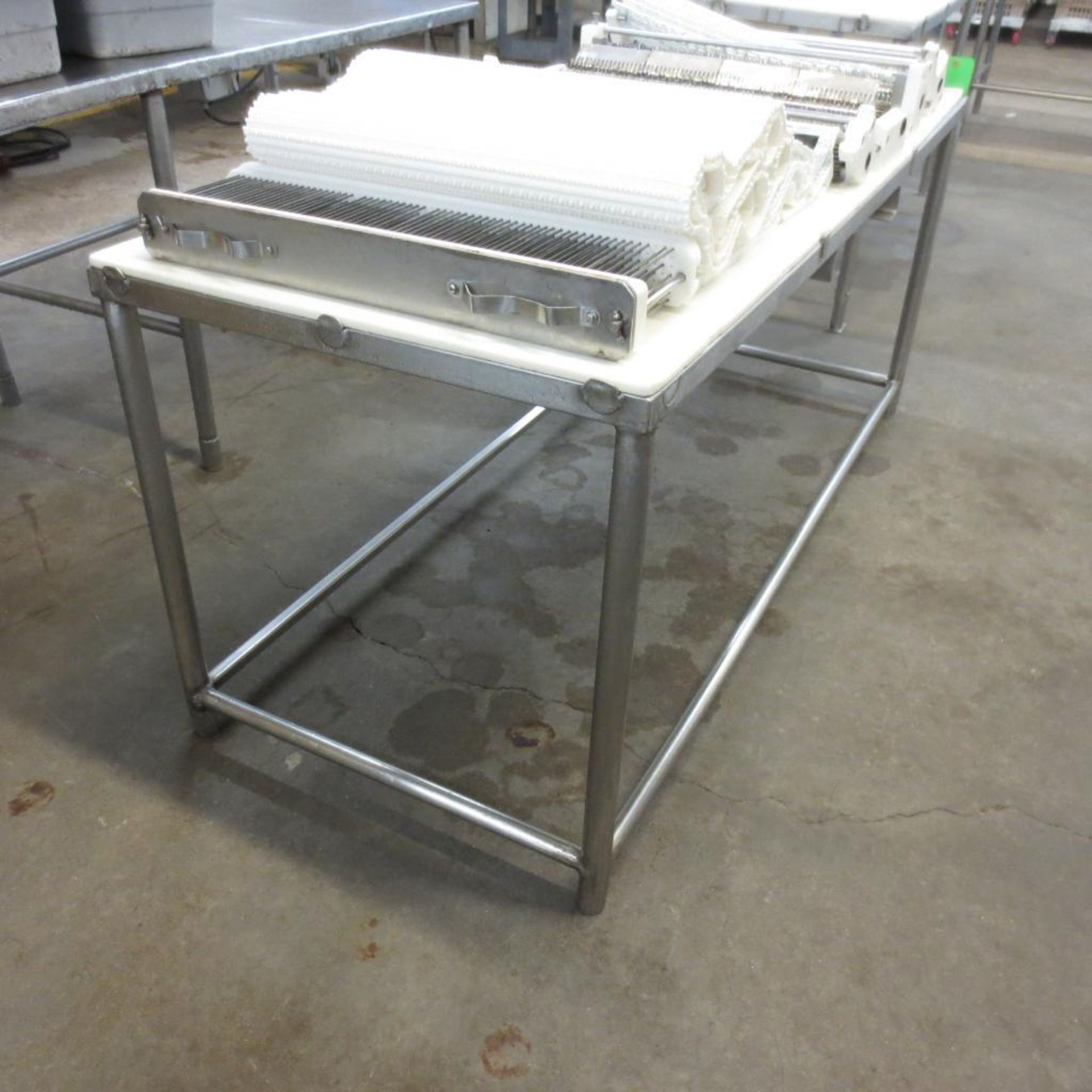 72" X 30" Stainless Table Frame with (3) 30" X 24" Cutting Board Table Tops ( No Contents ) - Image 2 of 2