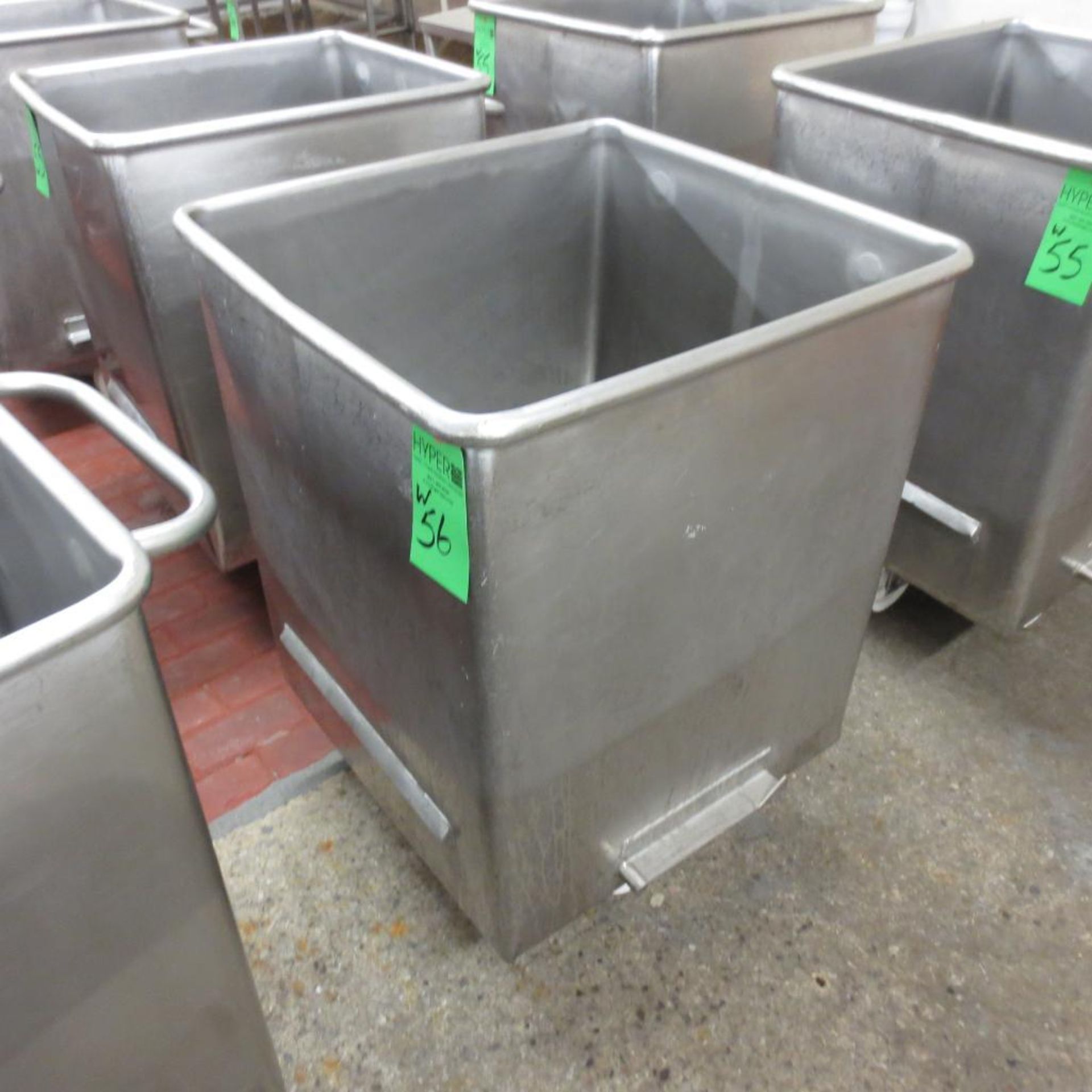 (3) 23 1/2" X 24 1/2" X 30" Deep Stainless Roll Around Bin - Image 4 of 6