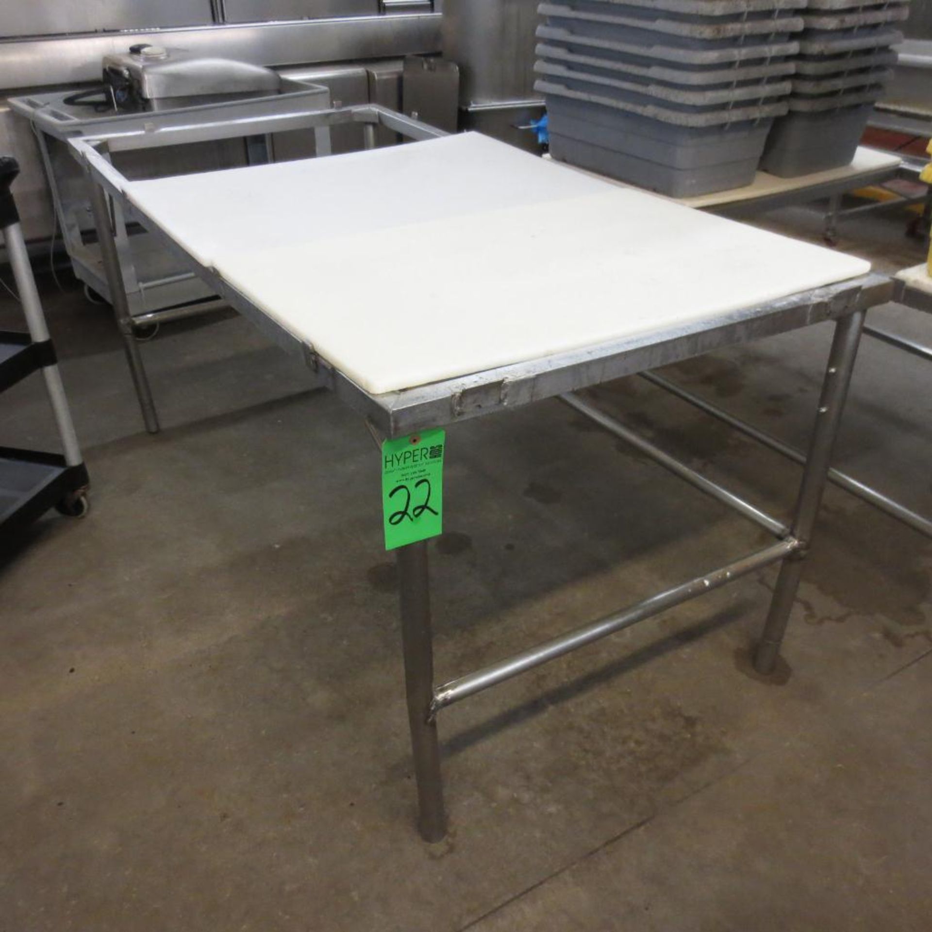 72" X 36" Stainless Table Frame with (2) 36" X 24" Cutting Board Table Tops