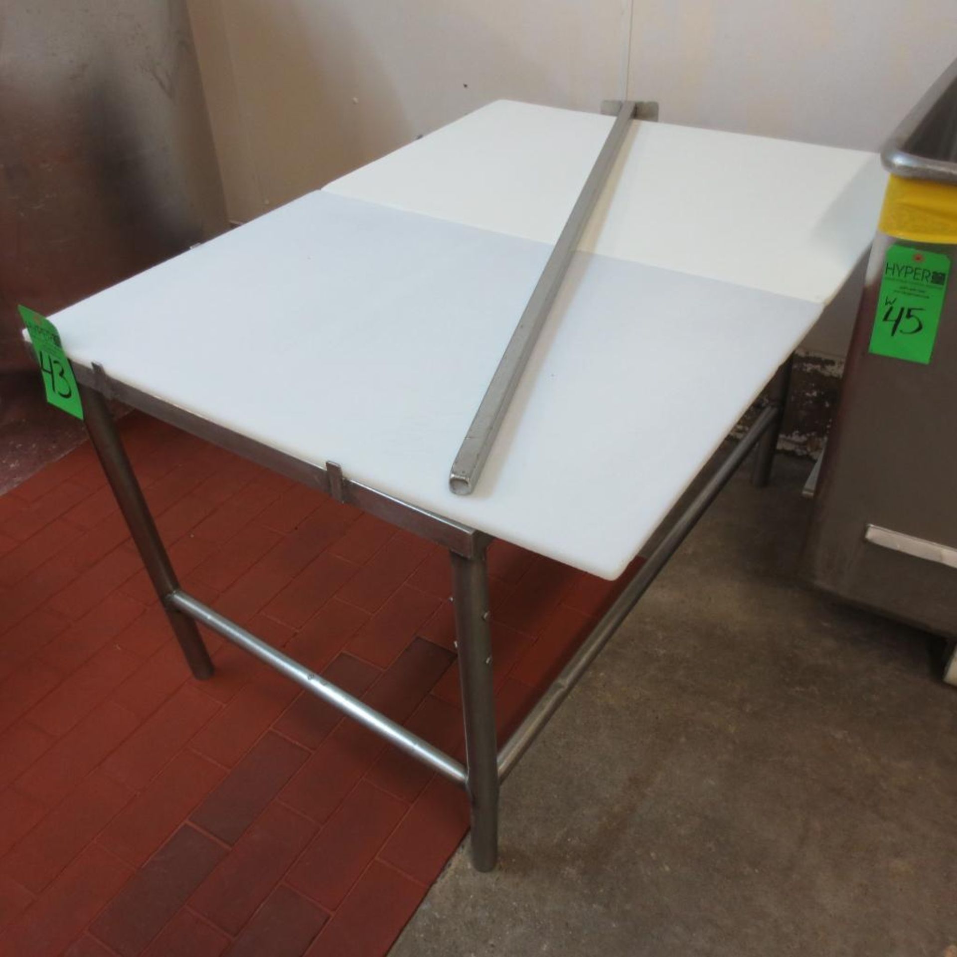 48" X 36" Stainless Table Frame with (2) 36" X 24" Cutting Board Table Tops - Image 2 of 2