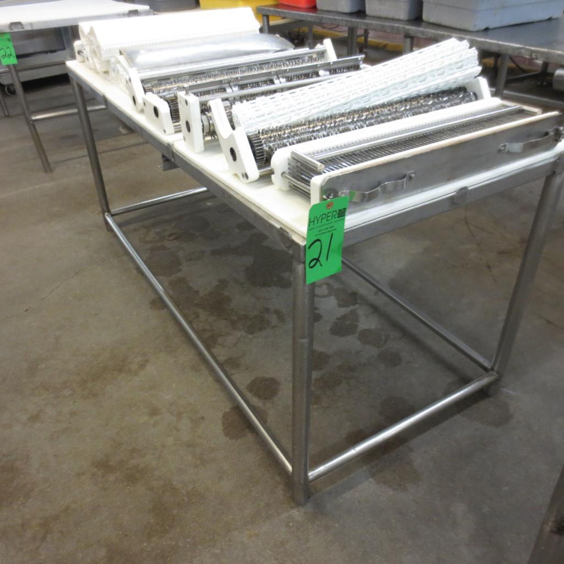 72" X 30" Stainless Table Frame with (3) 30" X 24" Cutting Board Table Tops ( No Contents )