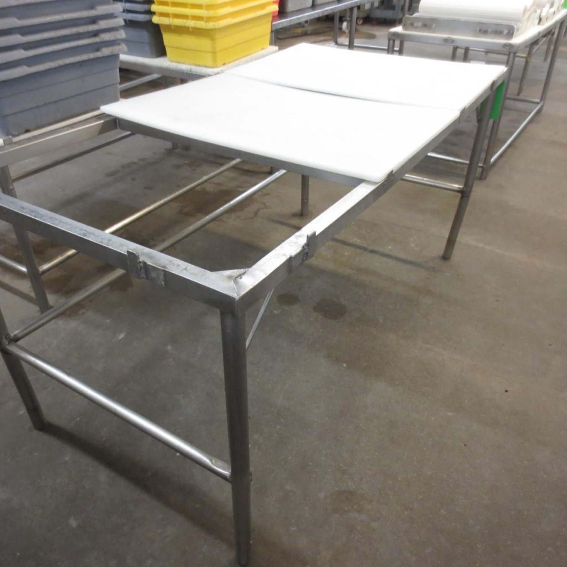 72" X 36" Stainless Table Frame with (2) 36" X 24" Cutting Board Table Tops - Image 2 of 2