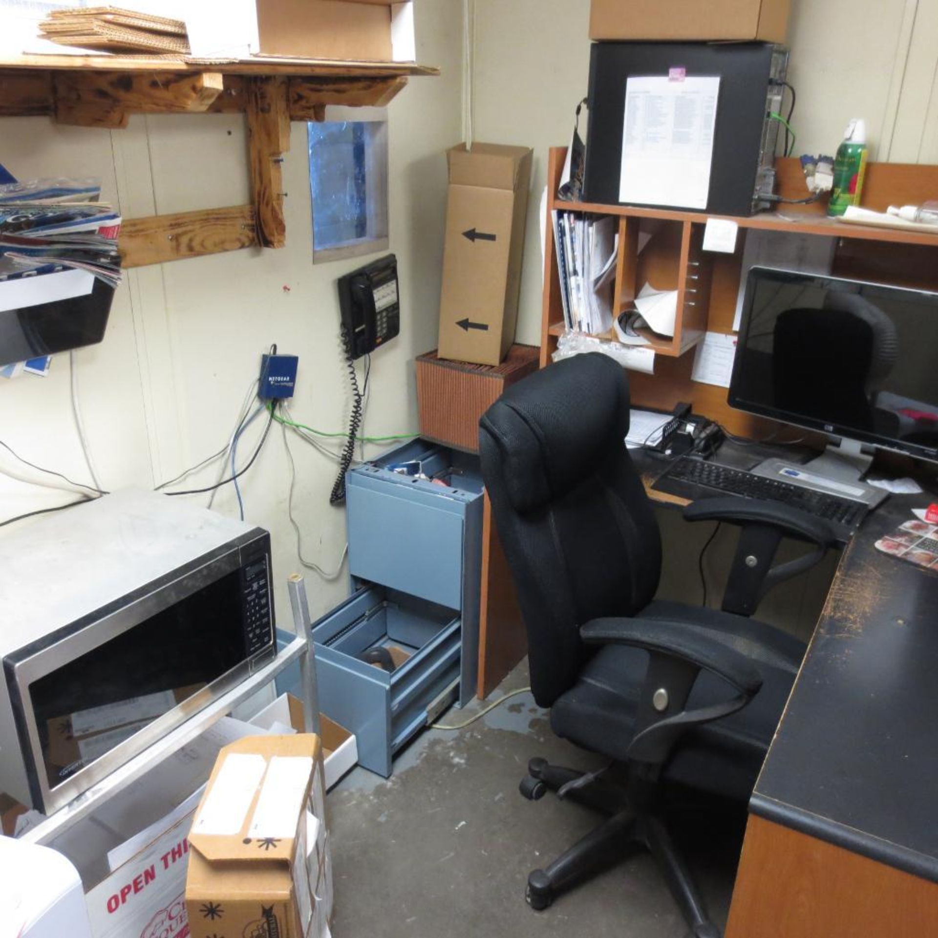 Chairs, Desk, Computer and Monitor, Cabinet and Shelf ( No AC Units ) - Image 6 of 8