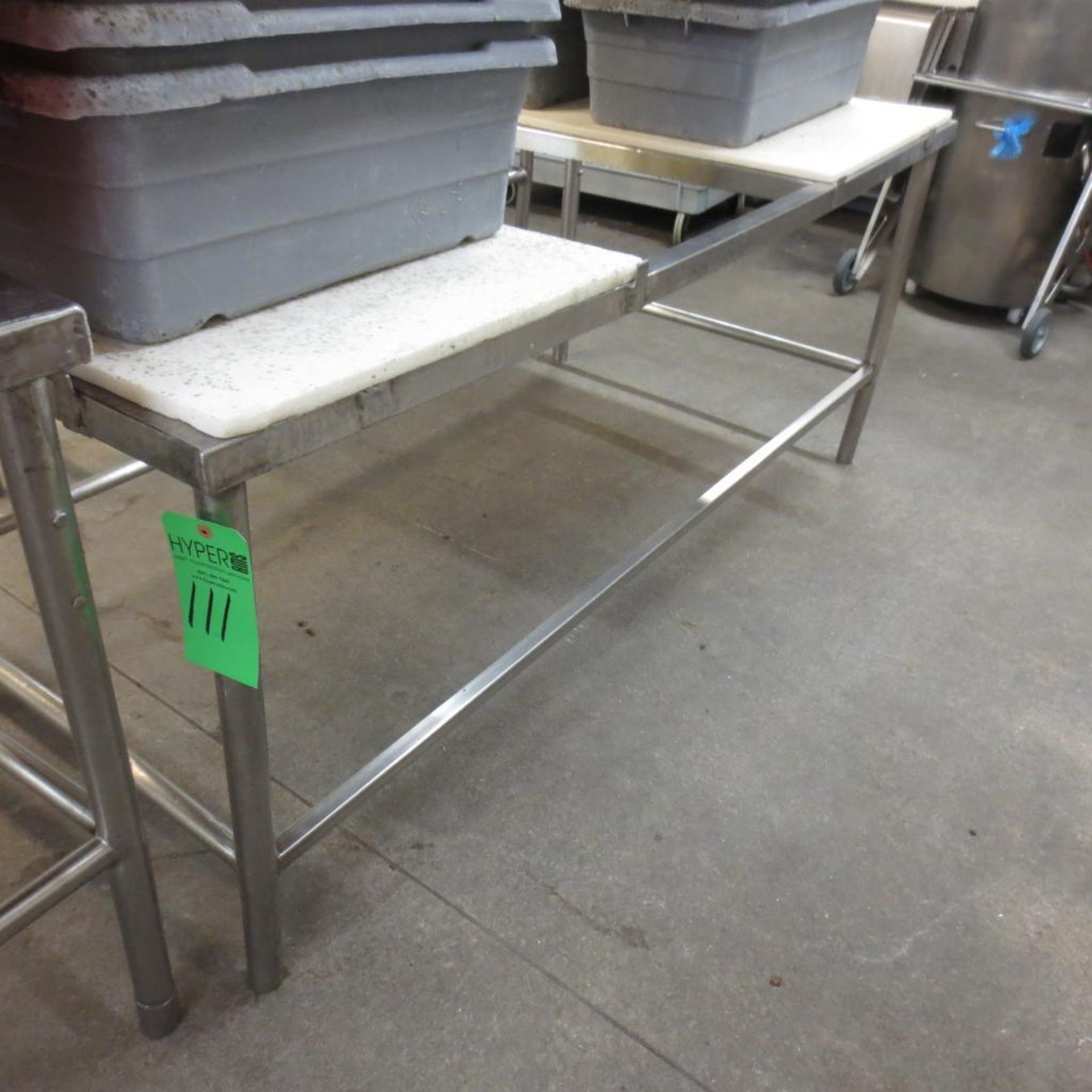 72" X 36" Stainless Table Frame with (2) 36" X 24" Cutting Board Table Tops