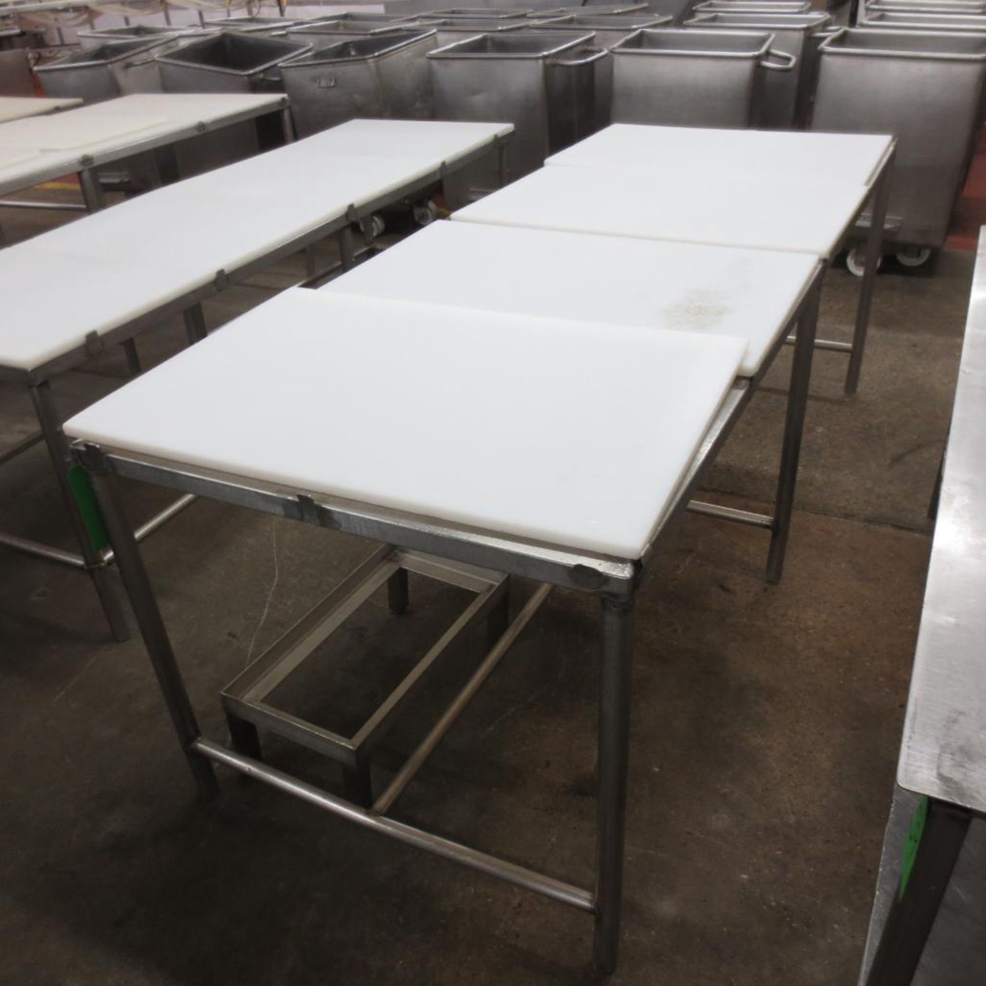 96" X 36" Stainless Table Frame with (4) 36" X 24" Cutting Board Table Tops - Image 2 of 2