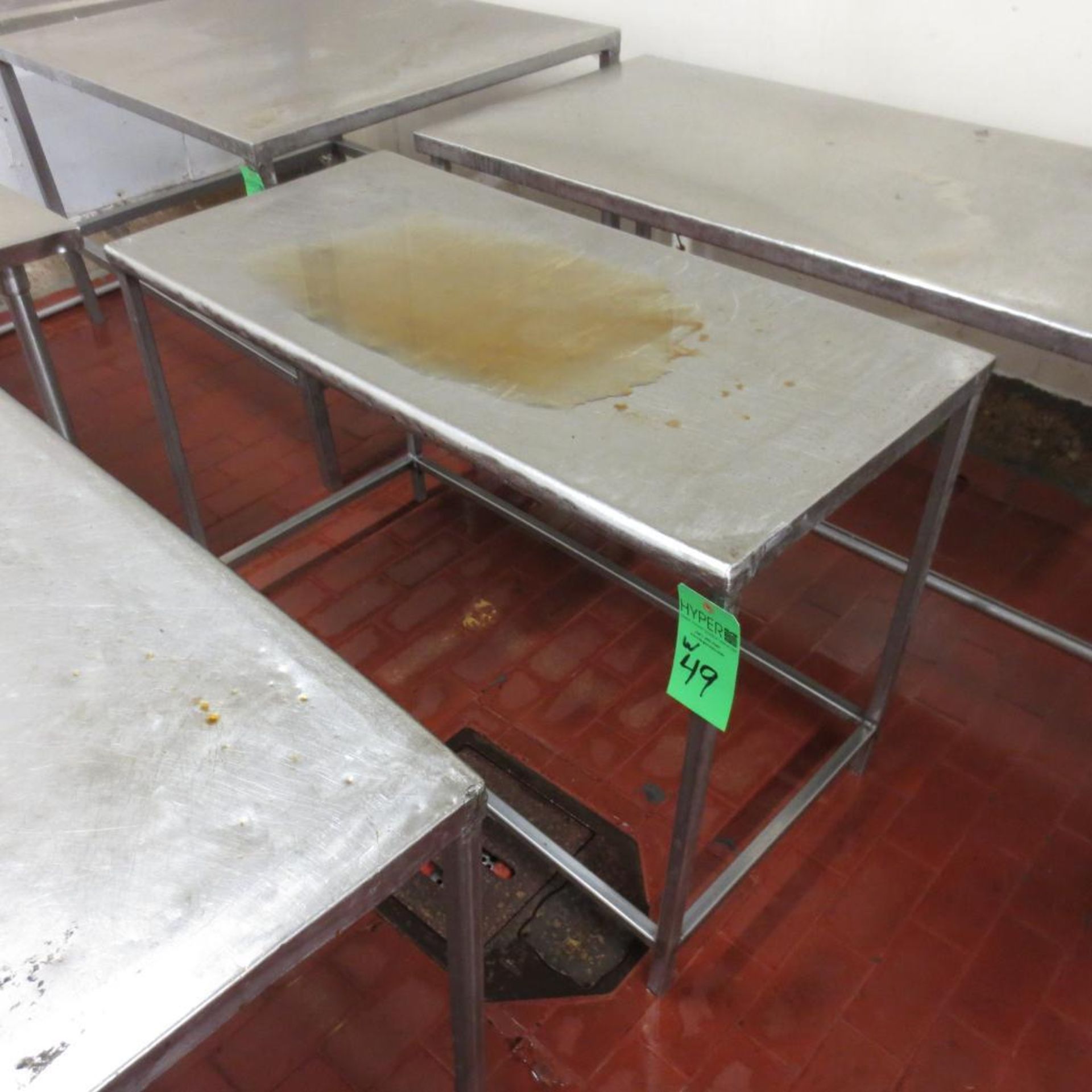 72" X 30" Stainless Table and (2) 48" X 24" Stainless Table - Image 3 of 4