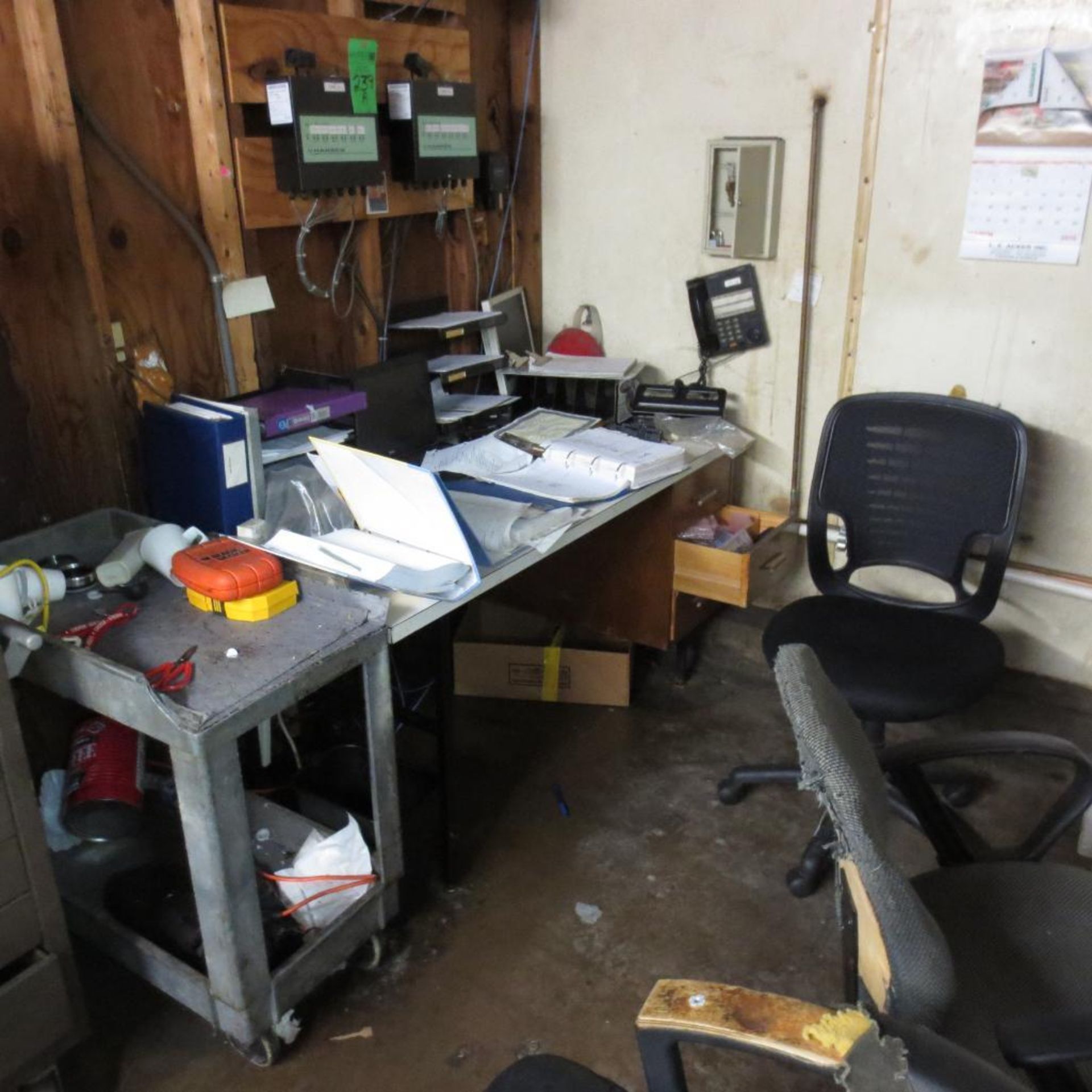 Desks, Chairs, File Cabinet, Cart and Computers ( No File or Computers )