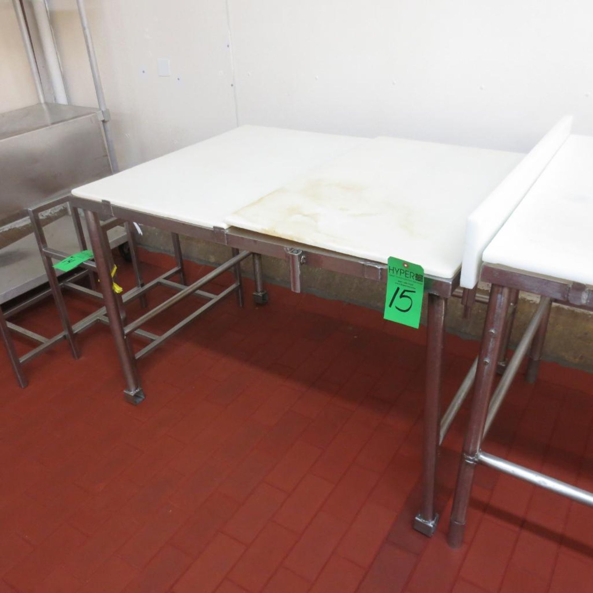 3' X 4' Stainless Table Frame with (2) 3' X 2' Cutting Board Table Tops