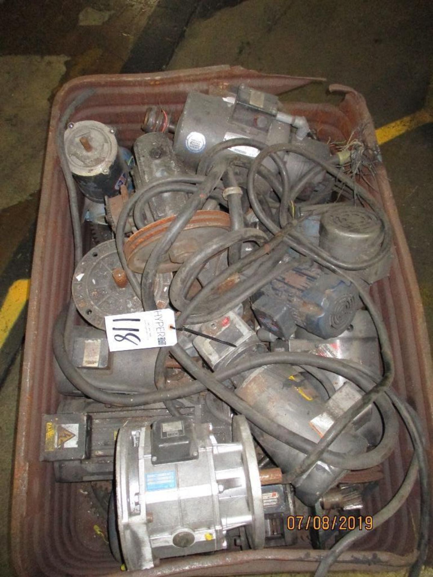 Metal Tote With Used Motors & Gears, Located at 600 Old Hull Rd. Athens, GA. 30622 - Image 2 of 2