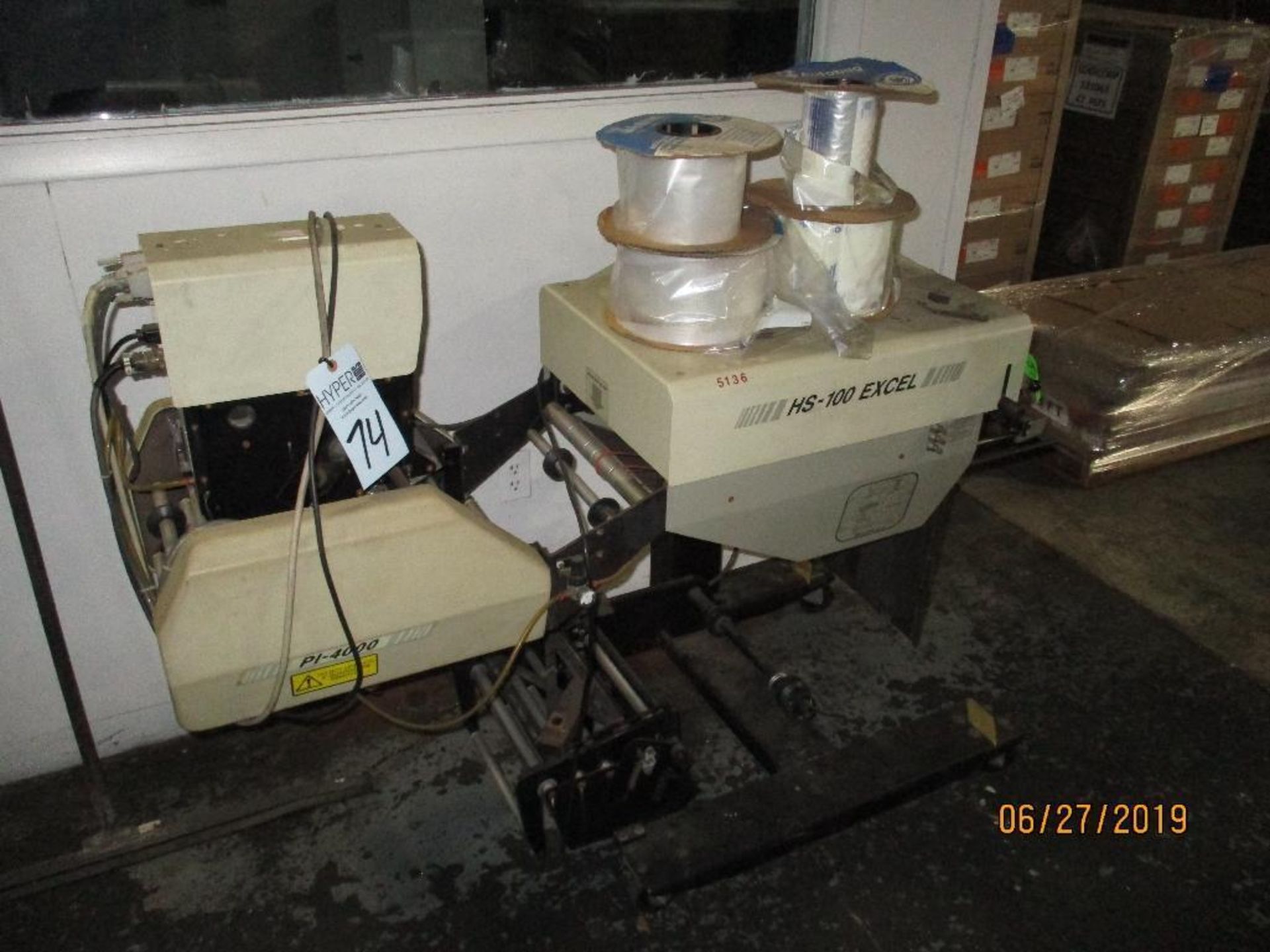 HS-100 Excel Auto Bag Machine S/N 98-12X6-3334 With PI-4000 Auto Label Attached, Located at 800 West