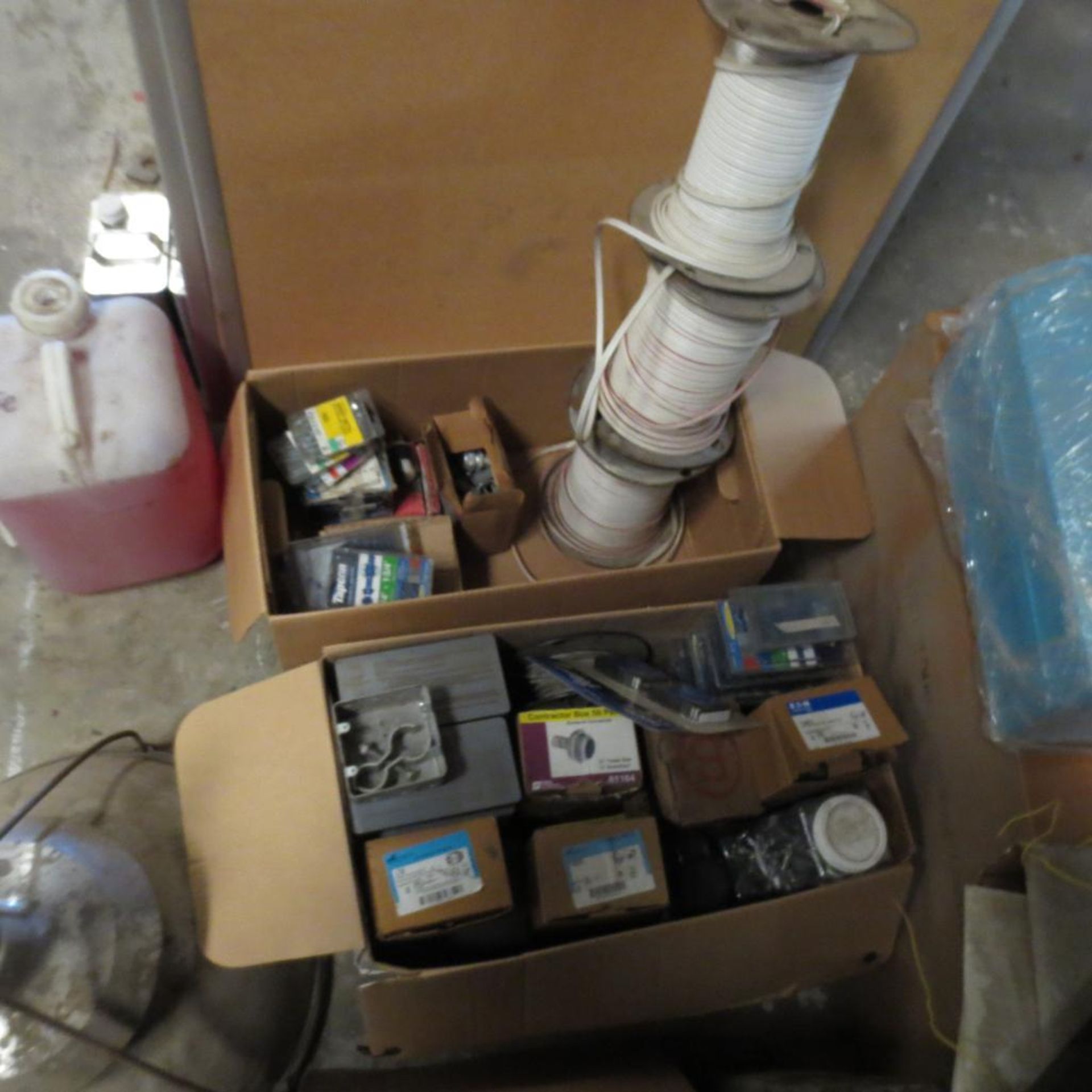 ASSORTED WIRE, LIGHT, FITTING, WELDING RODS, EXIT LIGHTING, & PARTS - Image 2 of 4