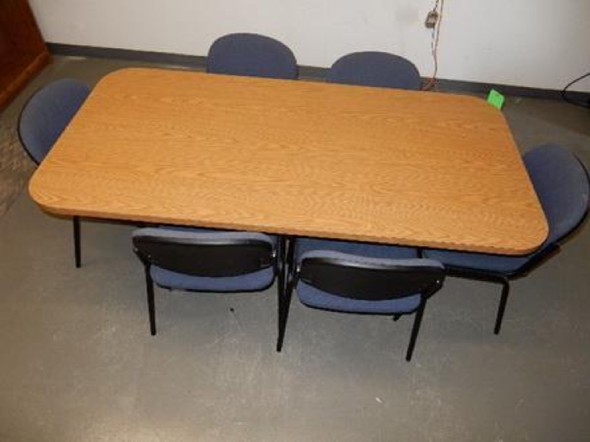 Wood Office Table with 6 Chairs, Dimension: 36: x 72"x 29" . - Image 2 of 4