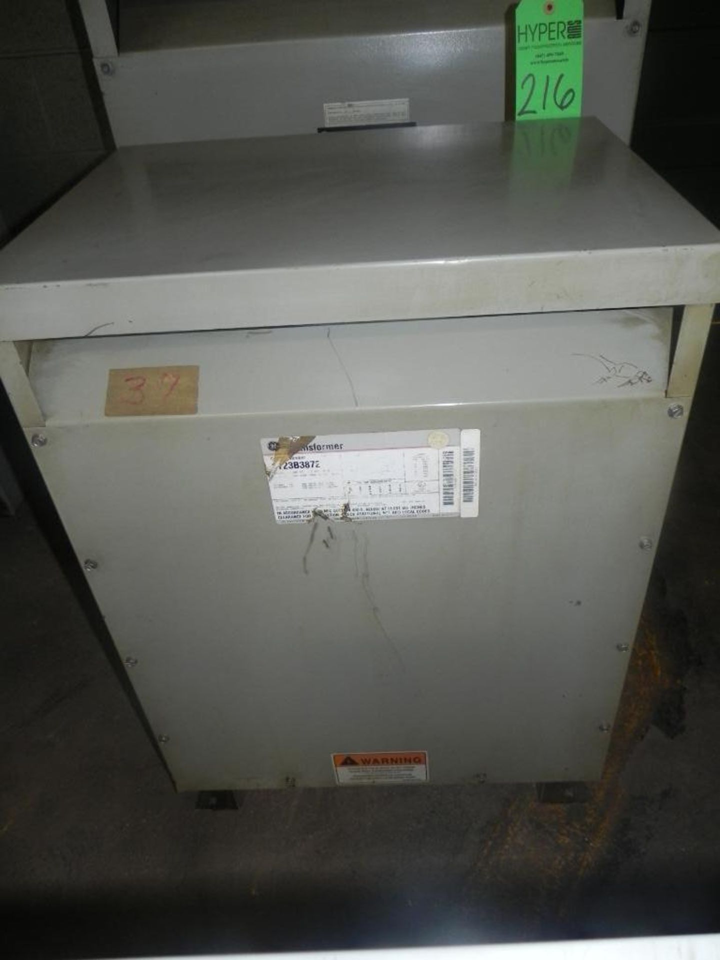 GE Transformer mdl 123B3872 50HZ 3PH Primary 400 Volts (LI) Secondary 200 Volt (LI) - Bild 2 aus 5