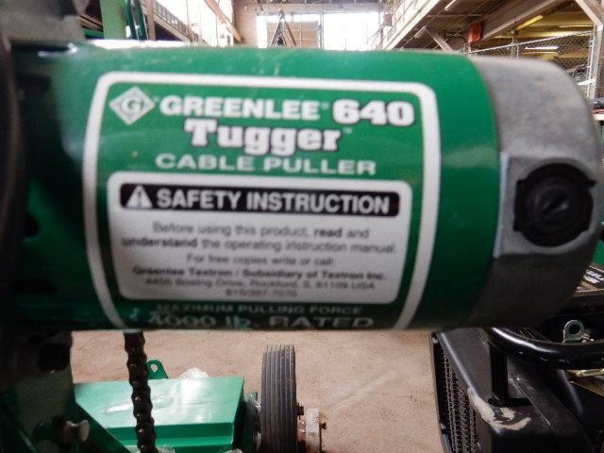 GREENLEE Portable 640 Tugger Cable Puller S/N: YJ8O1OAN - Image 3 of 6