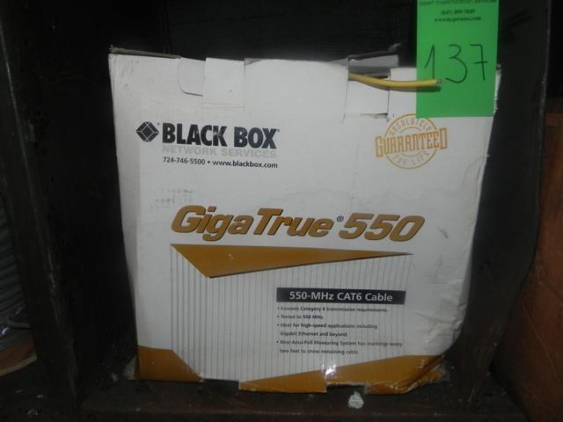 1000FT Black Box - Giga True 550, CAT 6 550 Mhz, Plenum, Yellow - Image 2 of 4