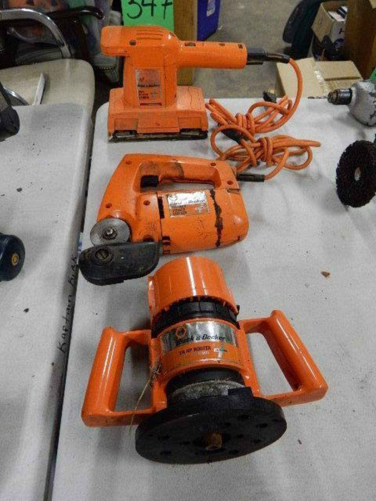 Black&Decker Electric Coved Tool set to include: 1ea Dual Action Sander , Rotary Power Cutter, 3/4 H