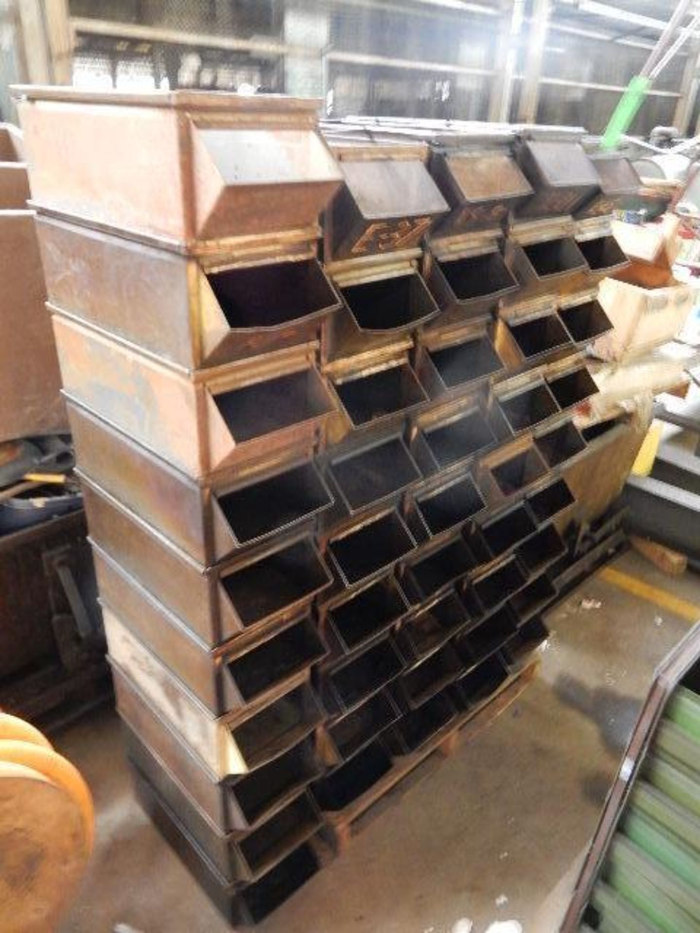 (35) Vintage Stackable Industrial Metal Totes, size 16"x08"x20" - Image 2 of 4