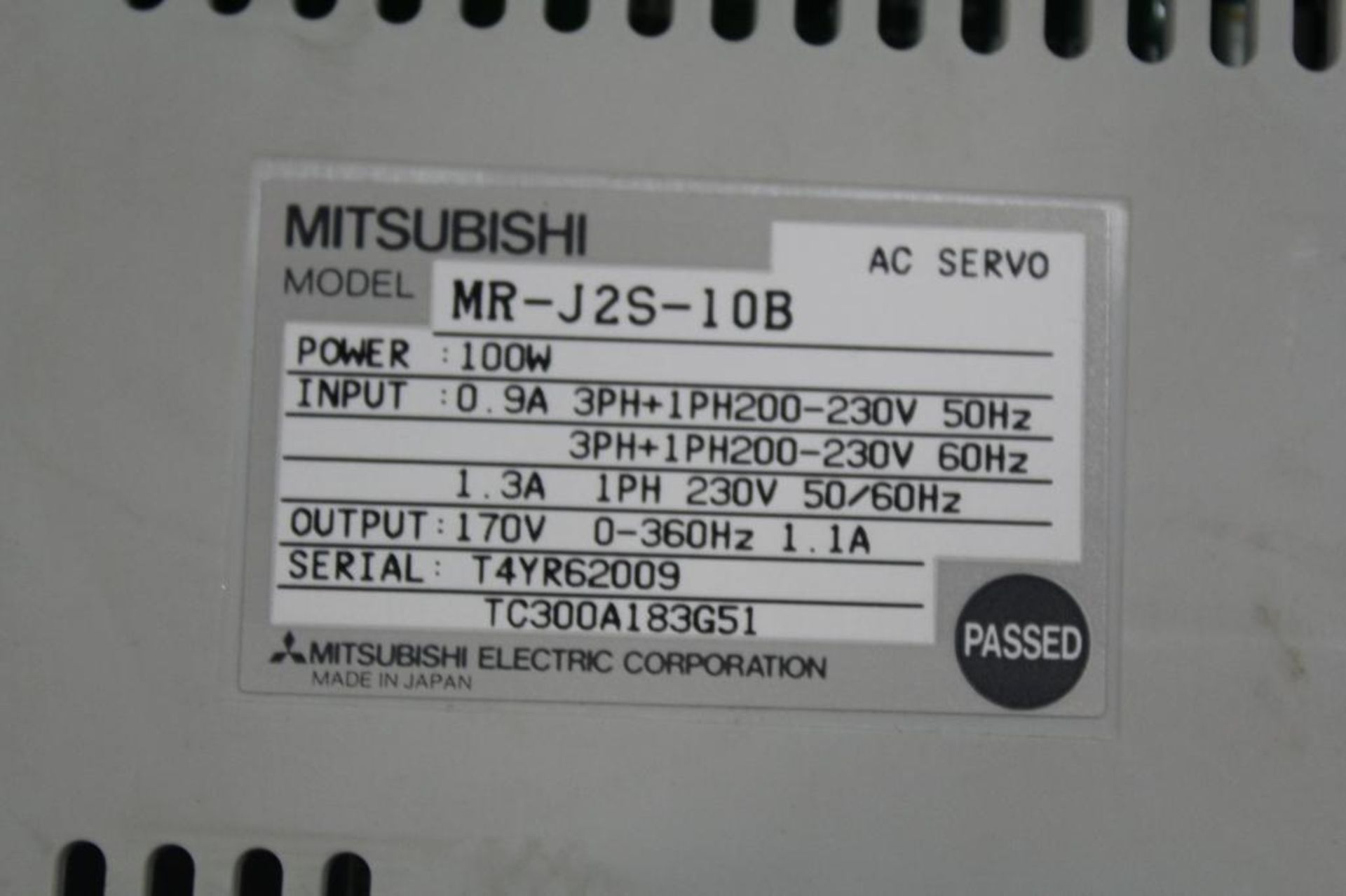 (Lot of 2) Mitsubishi MR-J2S-10B AC Servo Drive - Image 2 of 2