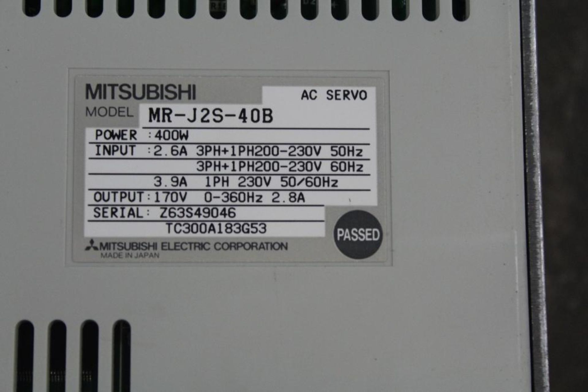 Mitsubishi MR-J2S-40B AC Servo Drive - Image 2 of 2