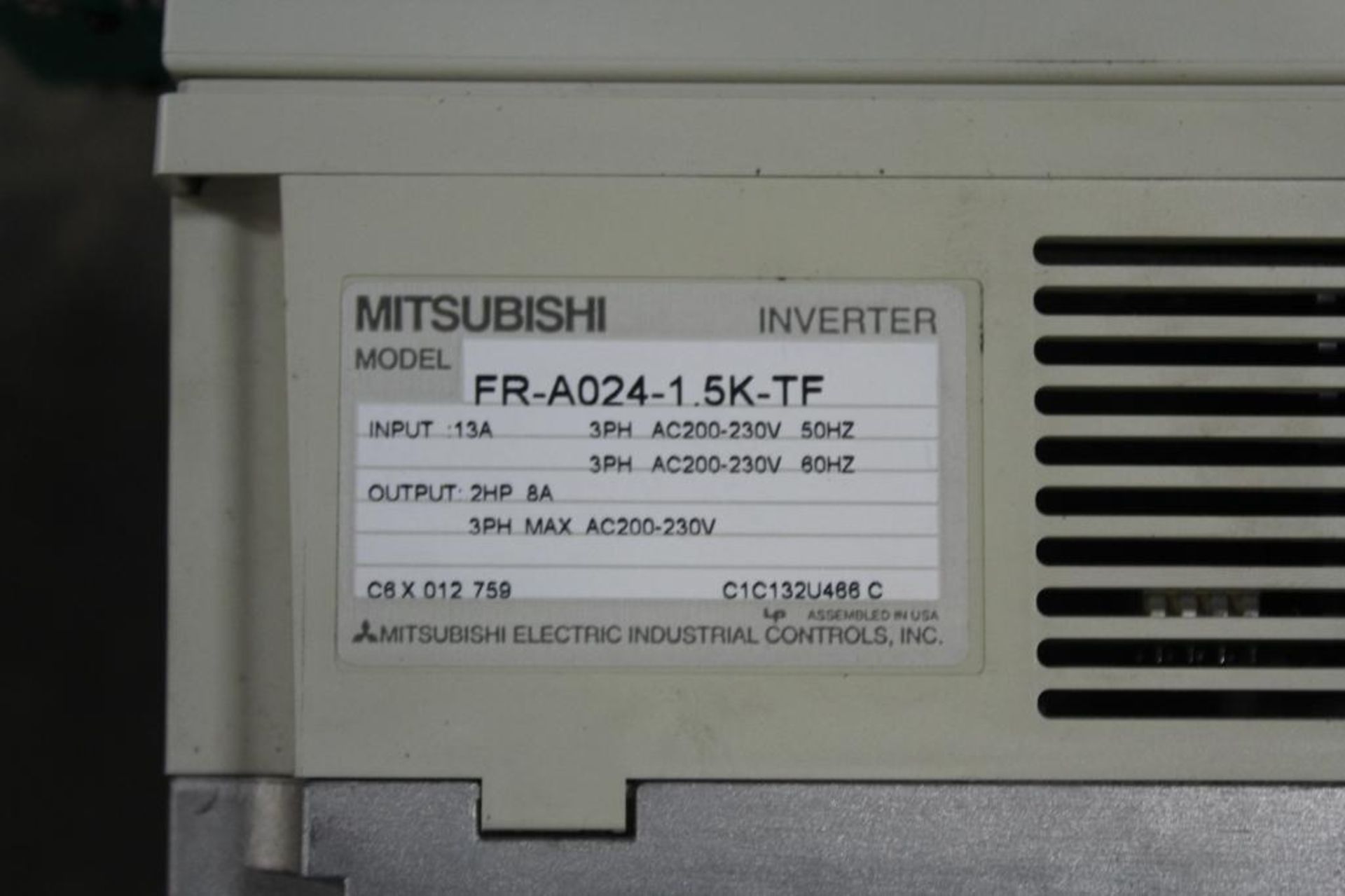 Mitsubishi FR-A024-1.5K-TF Inverter - Image 2 of 2