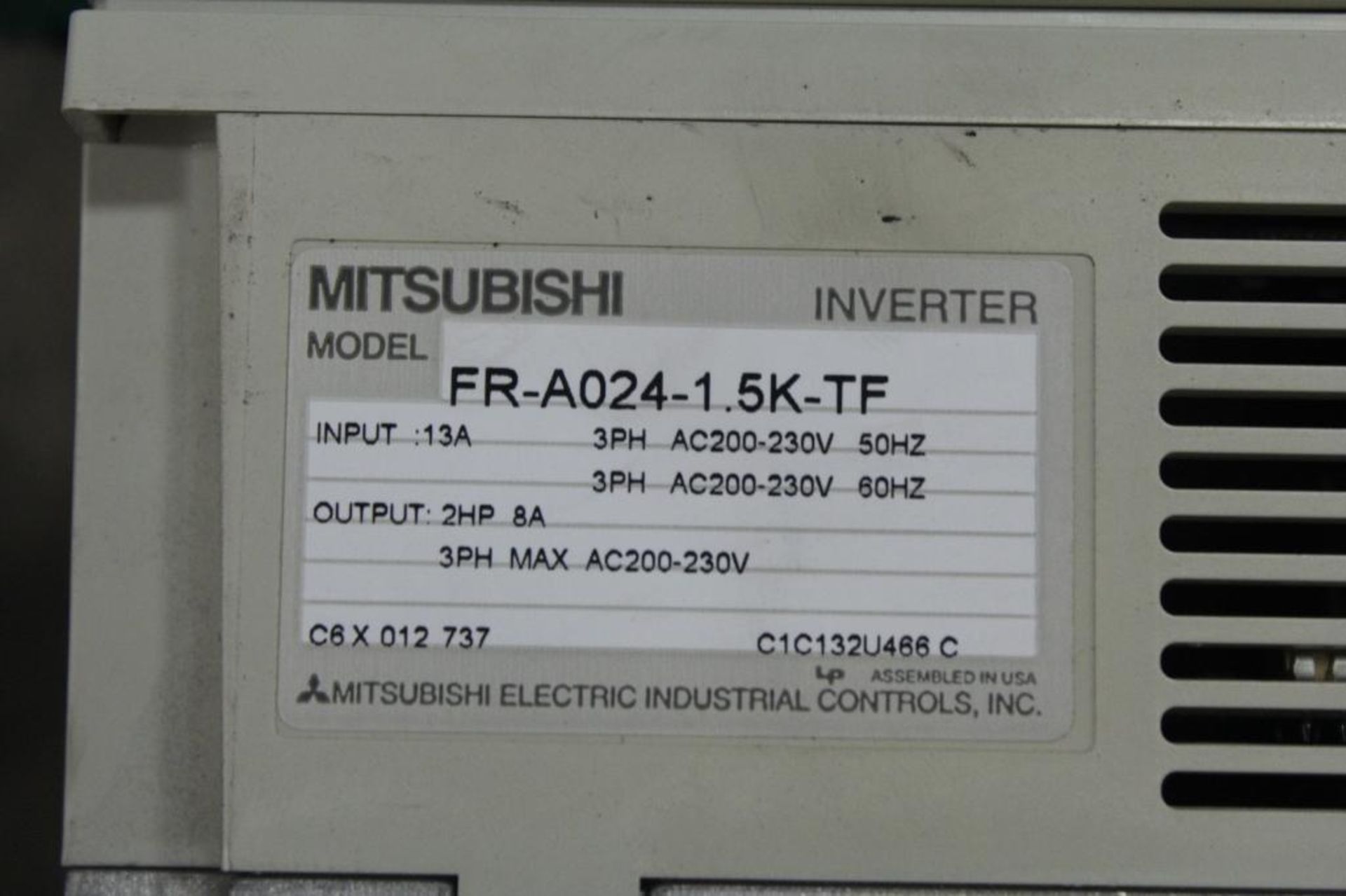 Mitsubishi FR-A024-1.5K-TF Inverter - Image 2 of 2