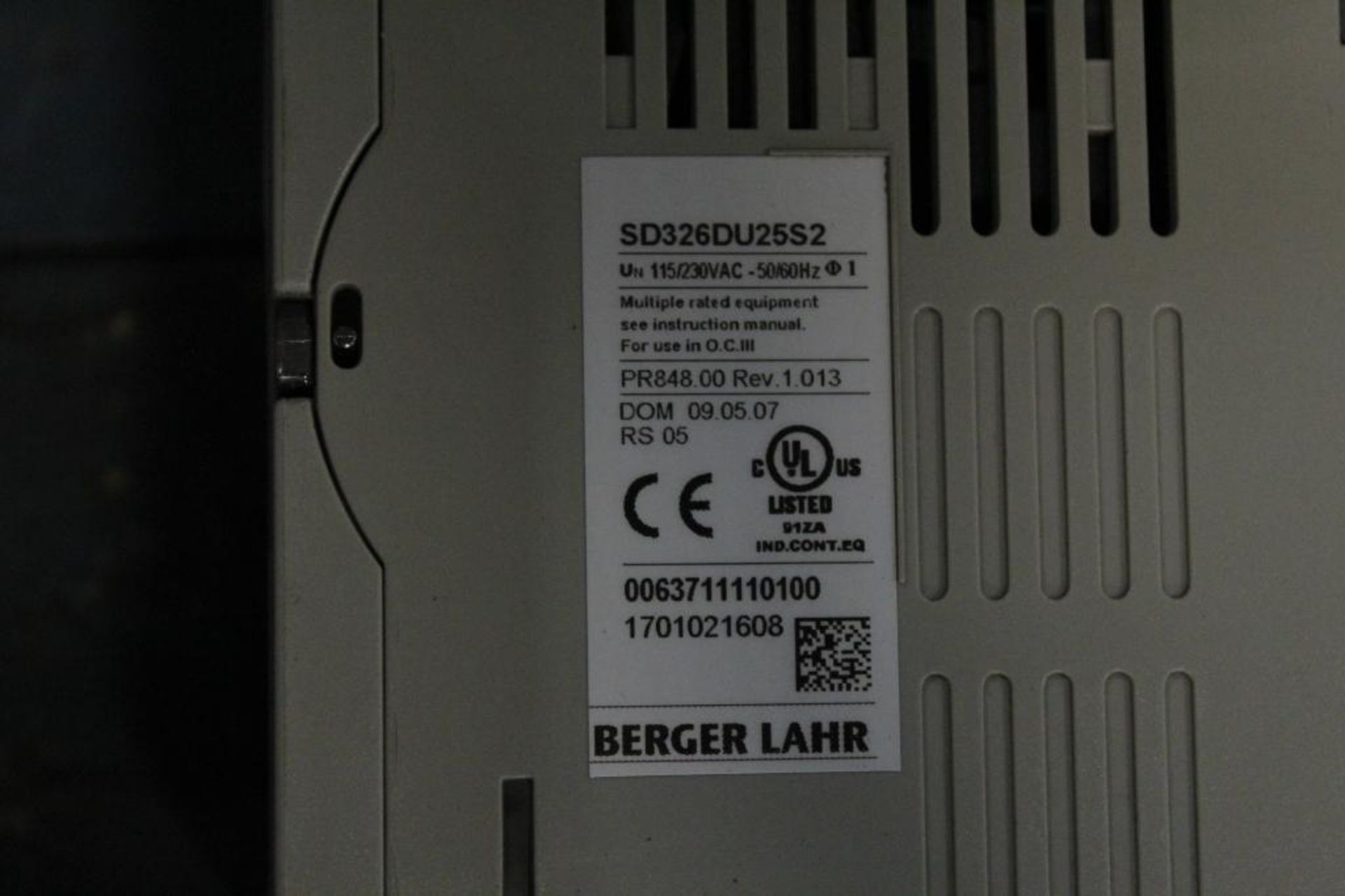 Berger Lahr SD326DU25S2 Drive - Image 2 of 2
