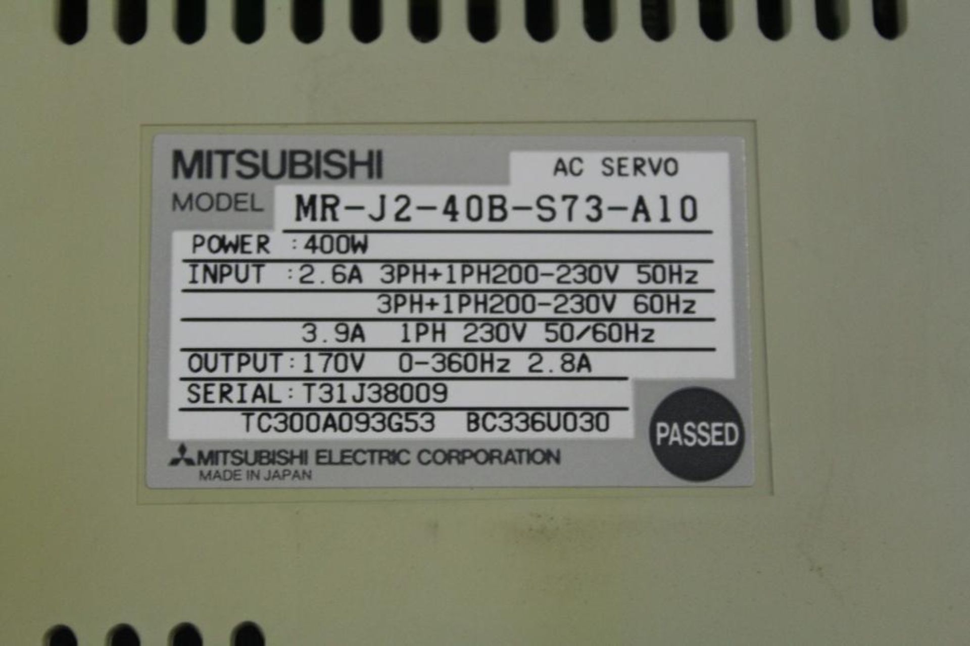 Mitsubishi MR-J2-40B-S73-A10 AC Servo Drive - Image 2 of 2