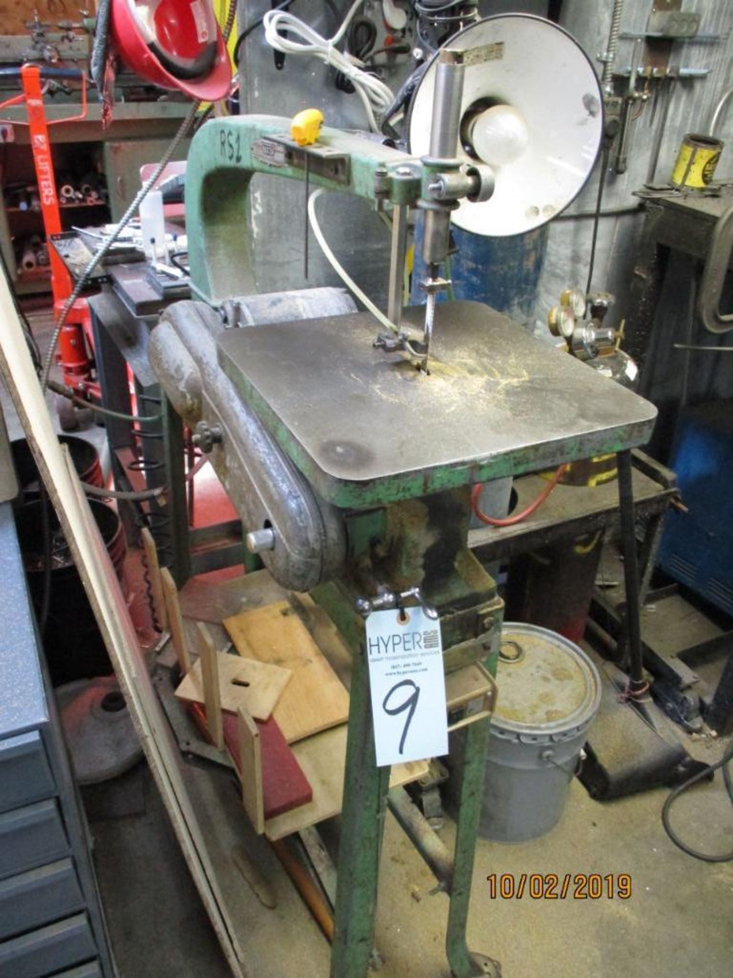Rockwell Bench Top Vertical Reciprocating Saw S/N: 87-1344 Mounted on Metal Frame Stand