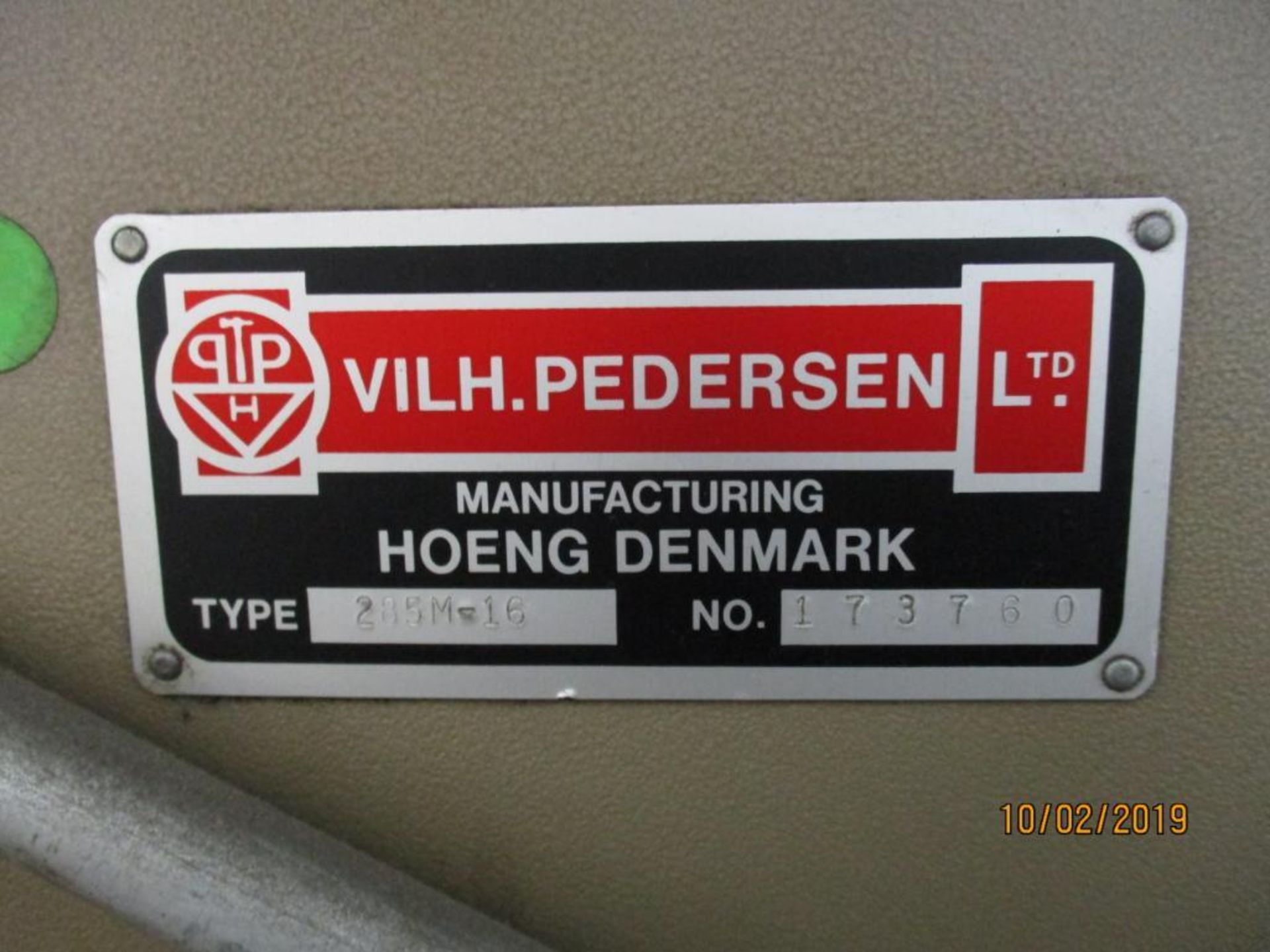 Pedersen 5' 285M-16 Hydraulic Die Cutting Press S/N 173760, 64" X 5' Slide Bed - Image 5 of 5