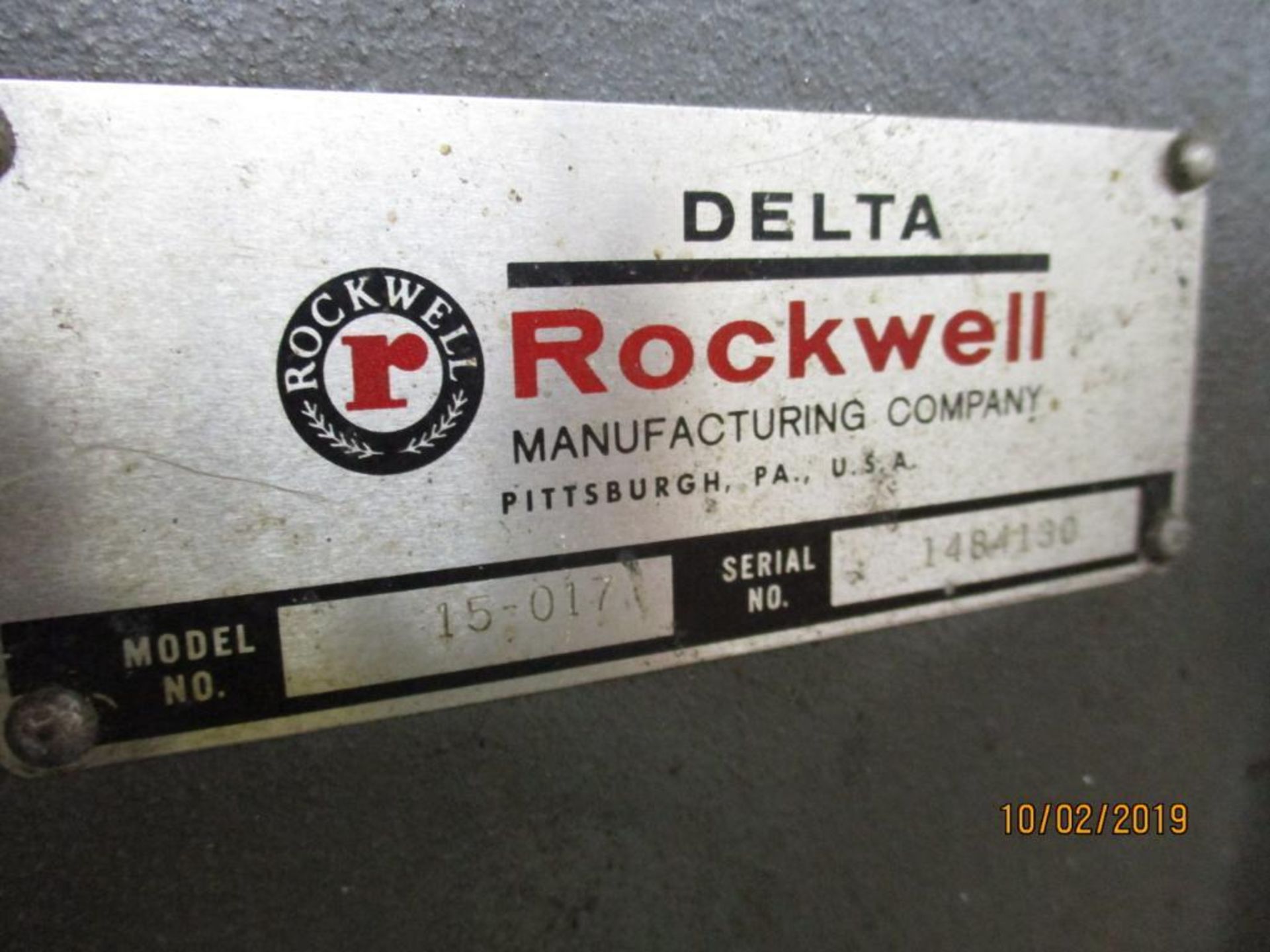 Delta Rockwell 15" 15-017 Table Top Drill Press S/N 1484130 - Image 3 of 4