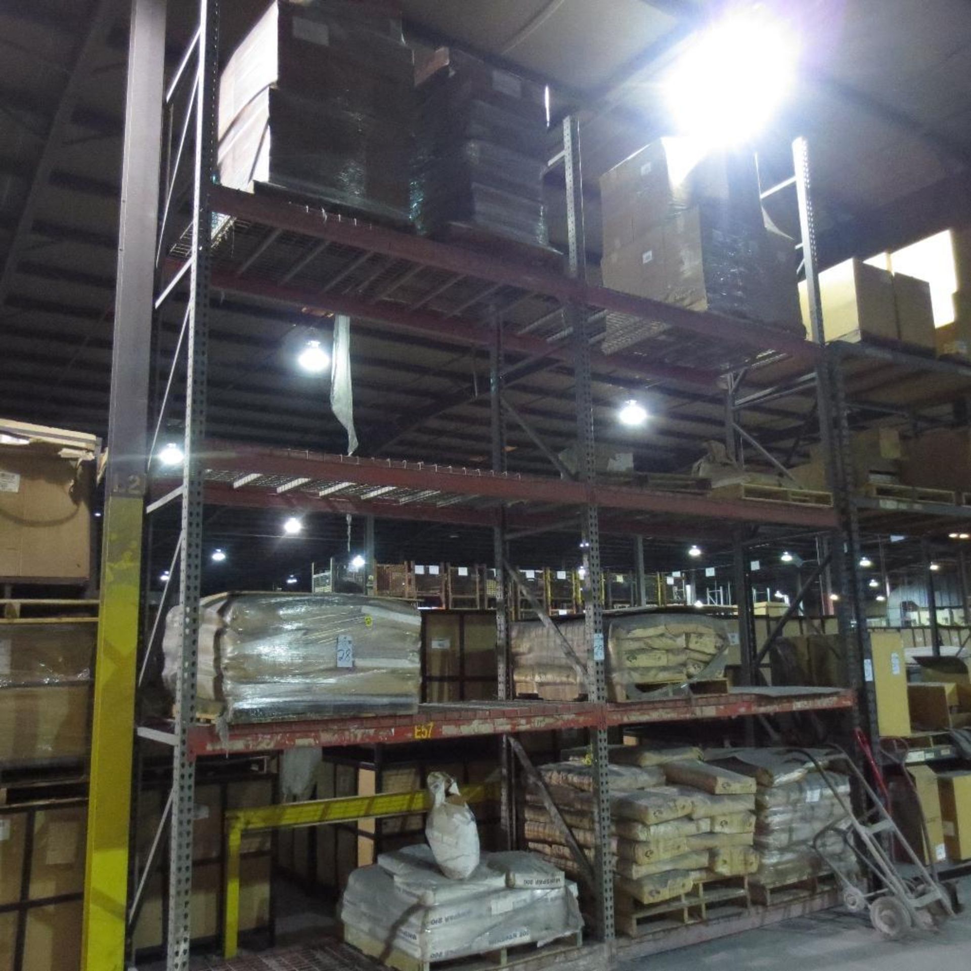 (2) Section of Pallet Racking containing (3) 18' X 42" Legs and (12) 8' Cross Beams