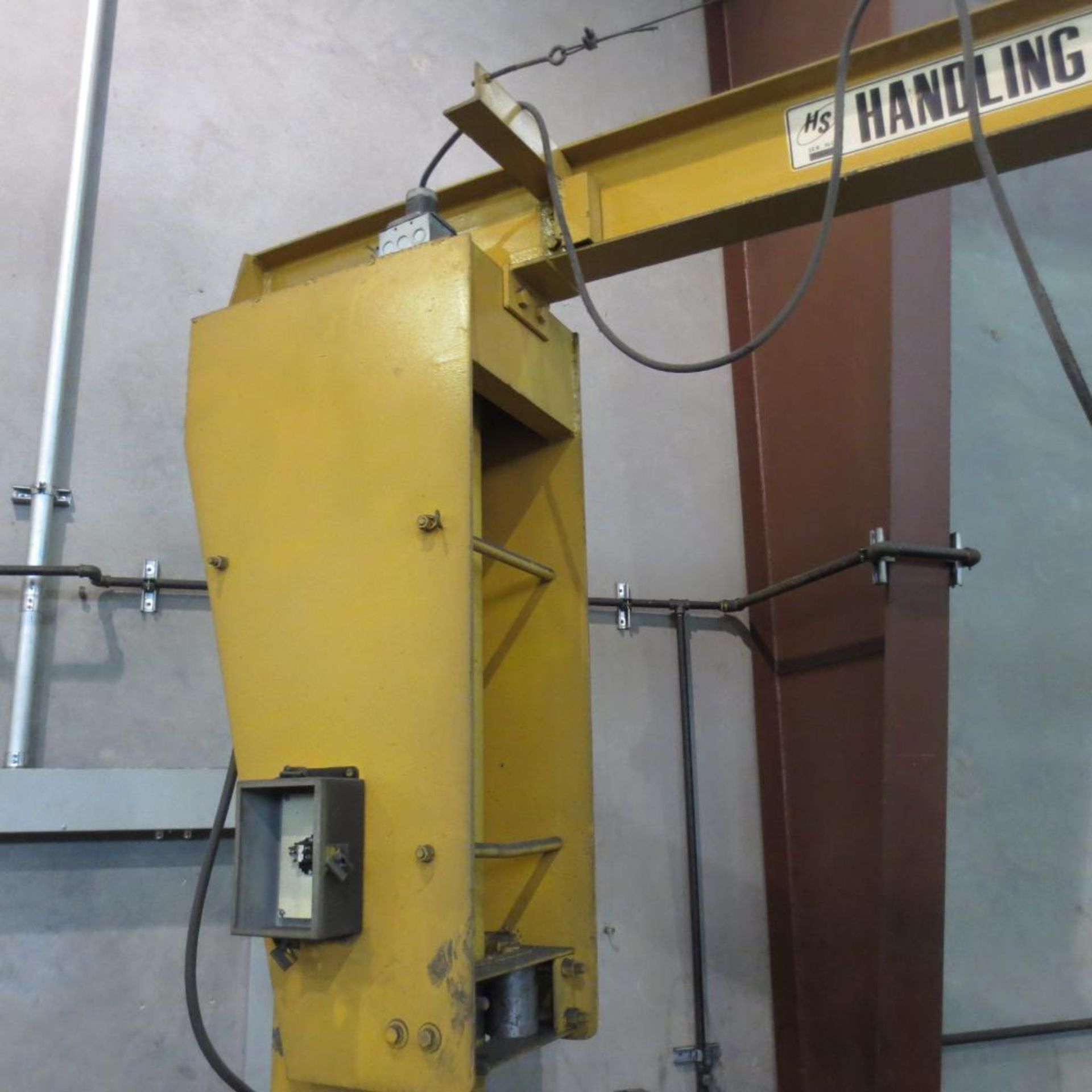Floor Mounted Jib Est. 9' Tall X 13' Long with Ingersoll Rand 1/2 Ton Electric Hoist - Image 3 of 4