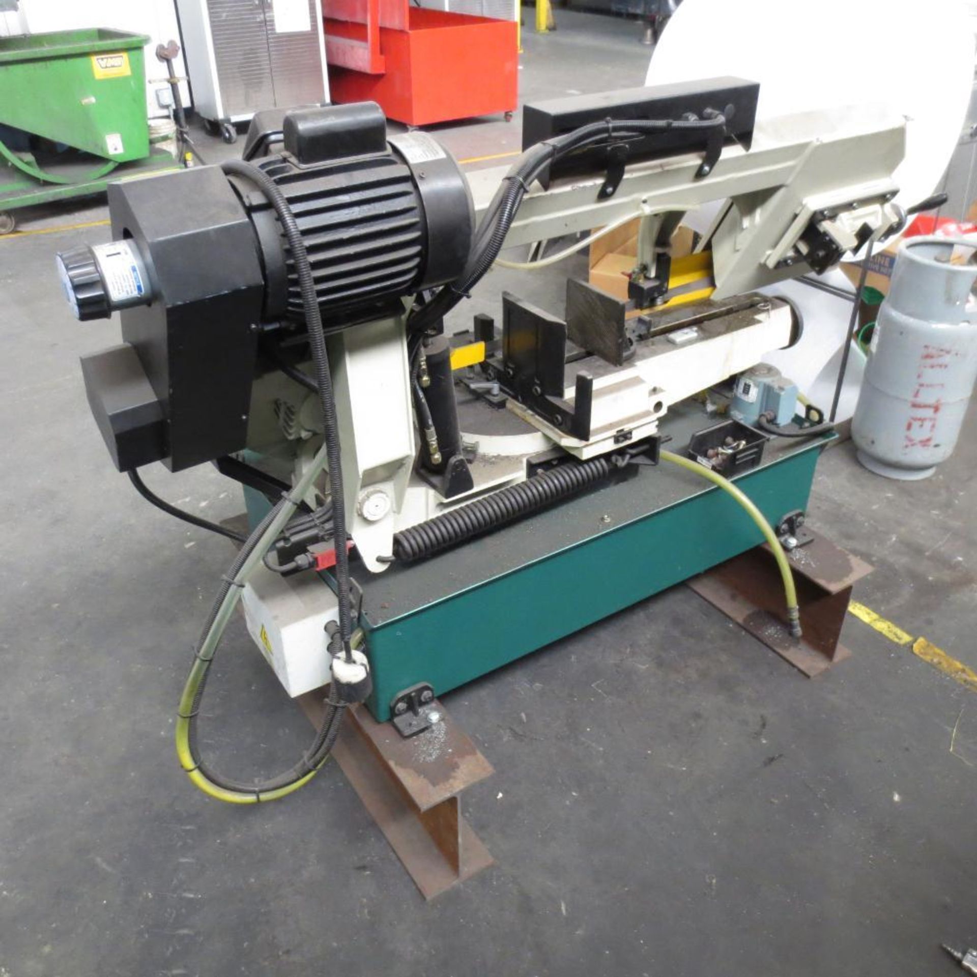 GRIZZLY 9.5" X 18" MODEL G0592 AUTOMATIC HORIZONTAL BANDSAW S/N: 49J1276 (2014) MANUAL CLAMPING, COO - Image 4 of 4