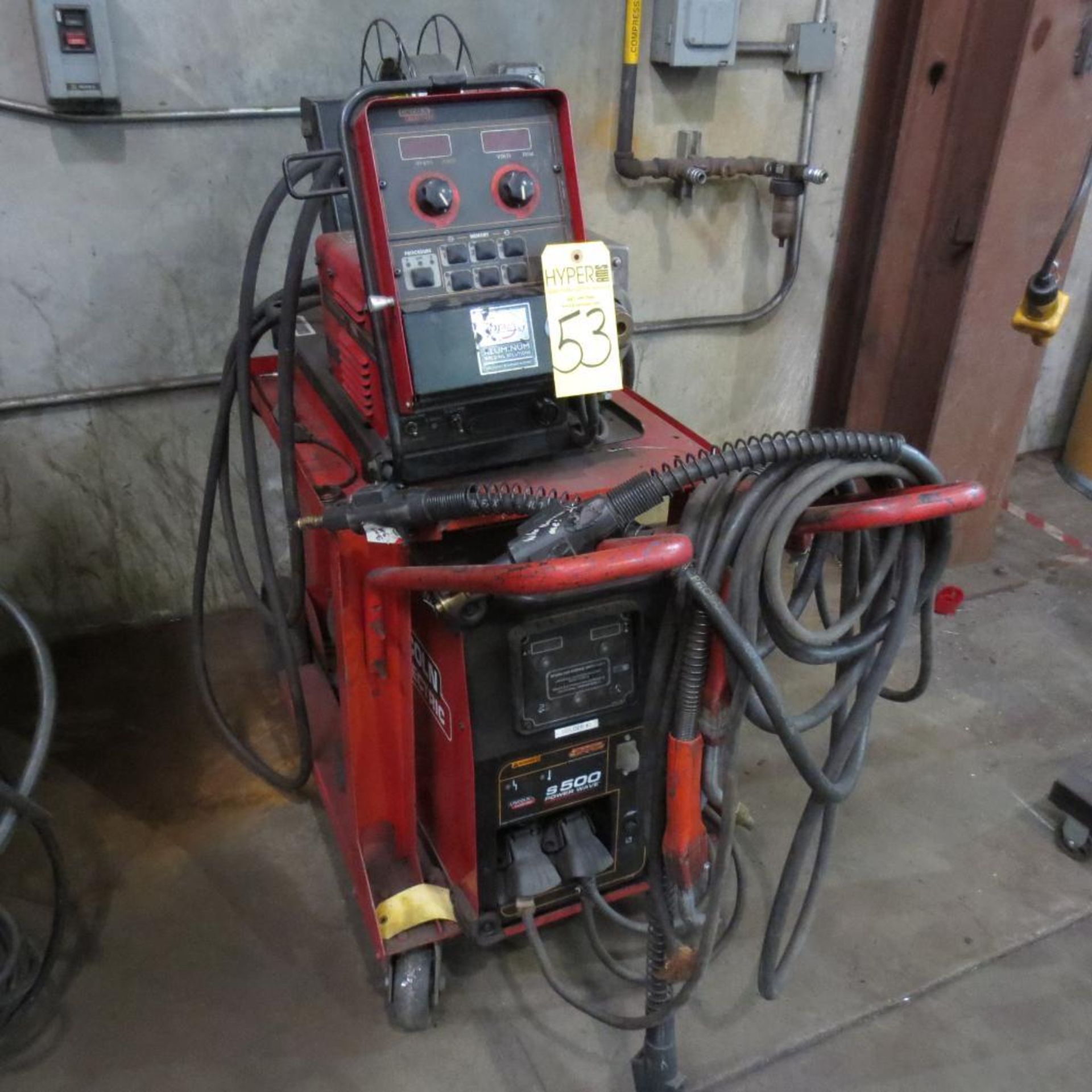 Lincoln S-500 Power Wave Welder With Lincoln Aluminum Welding Solutions Wire Feed