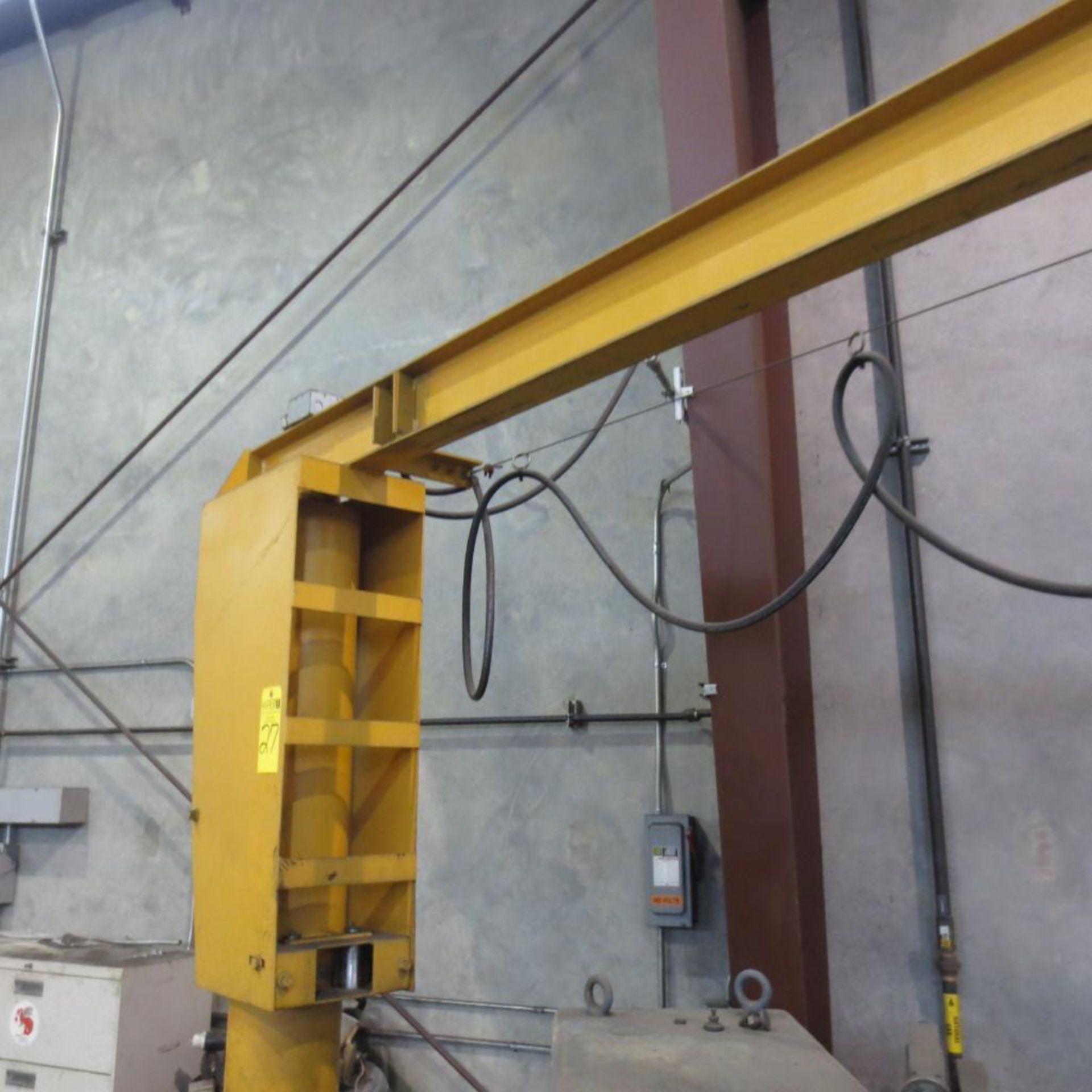 Floor Mounted Jib Est. 8' Tall X 12' Long With Budgit 1/4 Ton Electric Hoist - Image 3 of 4