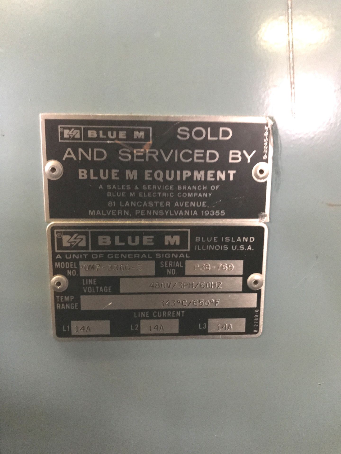 Blue M Curing Oven Mod. 0M7-336G-3 - Image 2 of 4