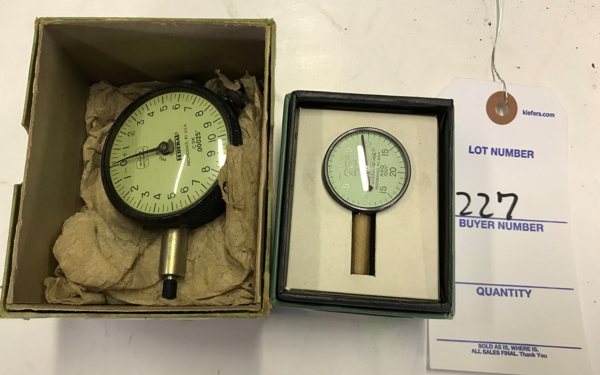 (2) Federal Indicator .00025" and .001"