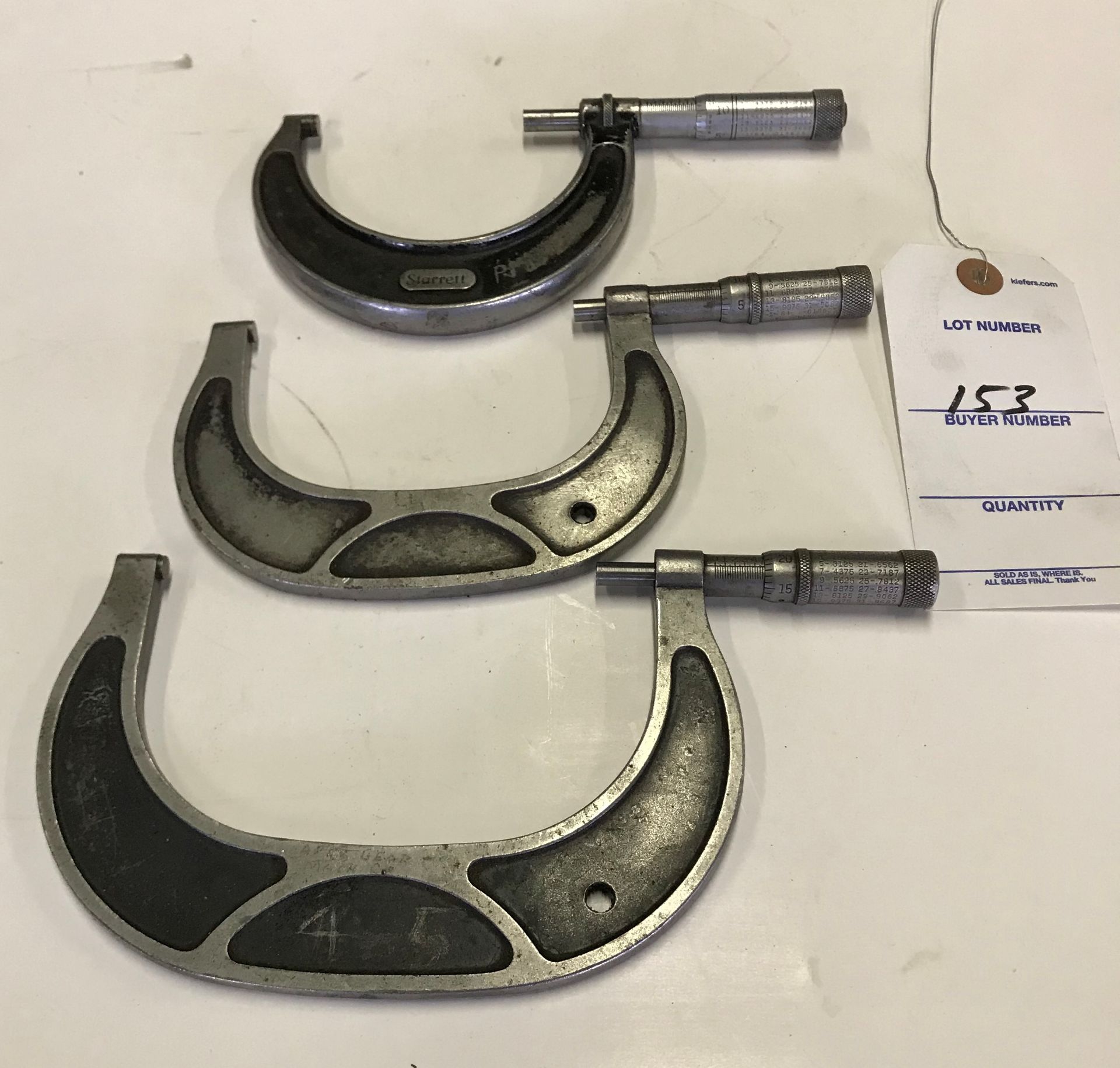 (3) Micrometers, 2"-3", 3"-4", 4"-5"