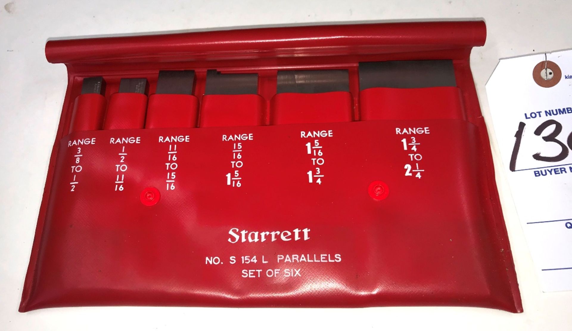 Starrett No.S 154L 6Pc. 3/8"-2 1/4" Parallel Set