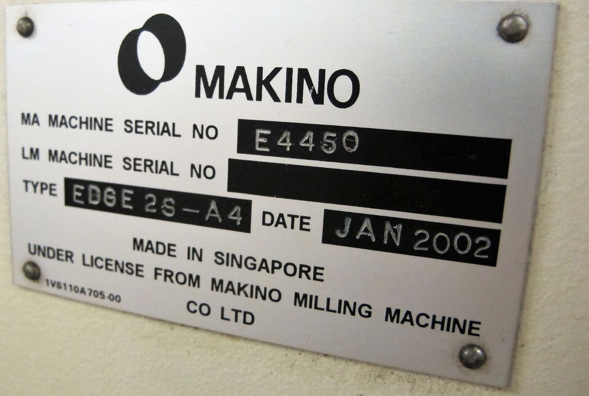 2002 MAKINO EDGE 2S-A4 SINKER TYPE EDM, MAKINO MGF CONTROL, 14" X 19.5" TABLE, S/N E4450 OILMATIC - Image 4 of 6