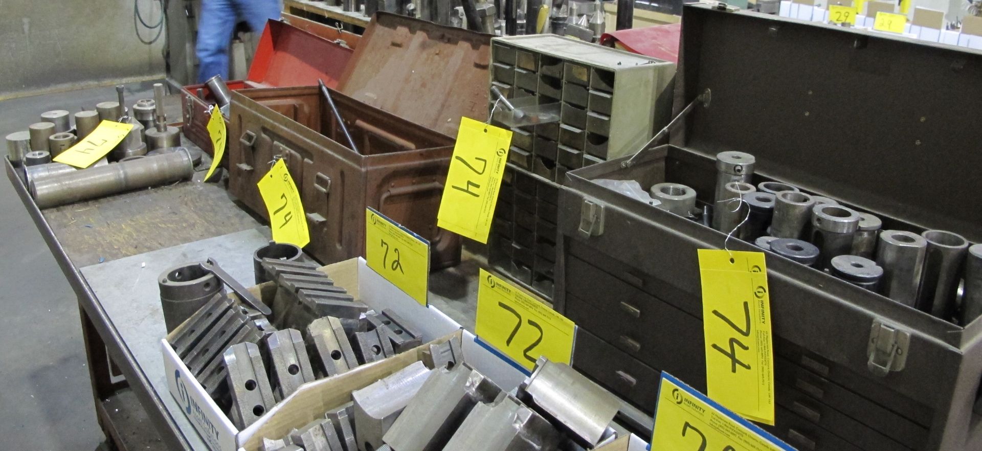 LOT OF (3) TOOLBOXES, (2) PARTS CABINETS W/ LATHE TOOLING - Image 2 of 2