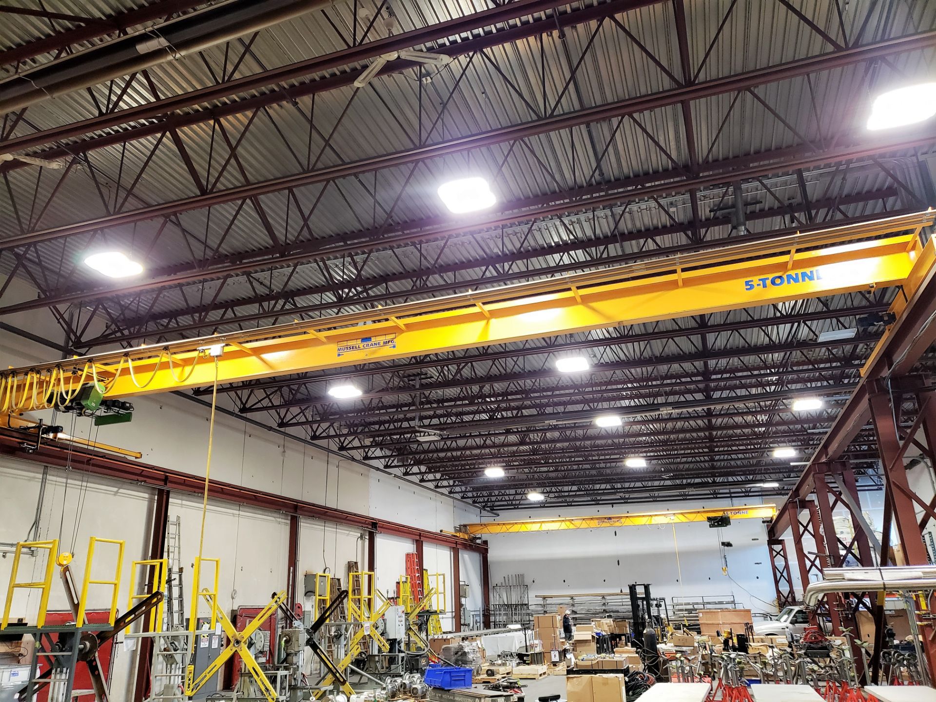 L2: OVERHEAD CRANE: MUSSELL 5 TONNE APPROX. 55FT SPAN, TOP RAIL RIDE, UNDERSLUNG HOIST, SINGLE