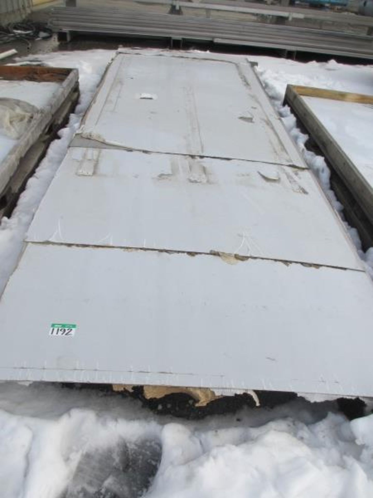 L1: PALLET OF SS SHEET STOCK (2) 180IN X 60IN; (1) 112IN X 60IN; (1) 152IN X 60IN