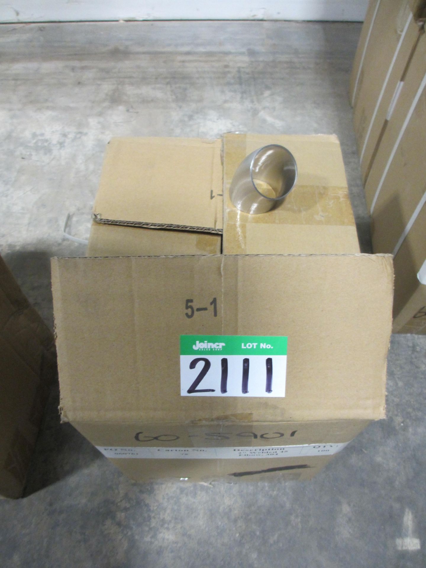 L3: BOX OF SS 2IN WELDED 45 ELBOWS, 304