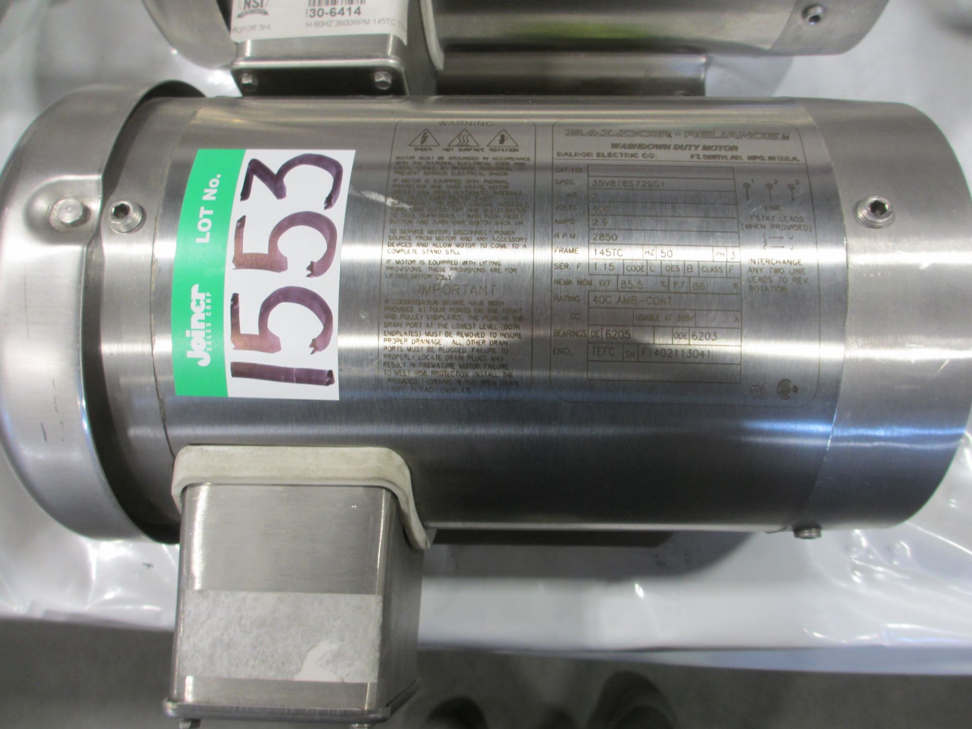 L2: BALDOR SS ELECTRIC MOTOR, 2 HP/400V